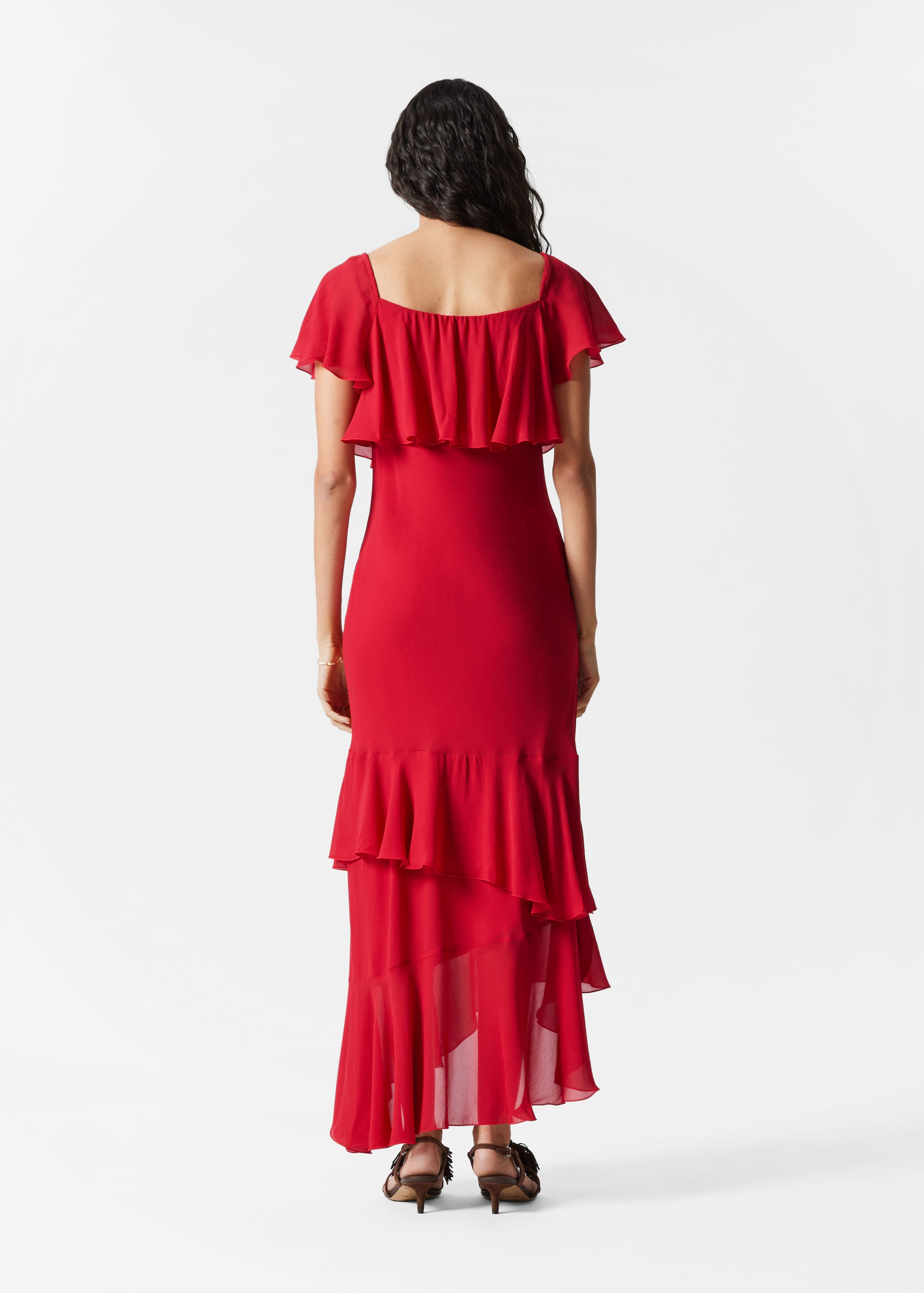 Agrandir l'image: Robe longue à volants - Rouge - FEMME | H&M FR 5