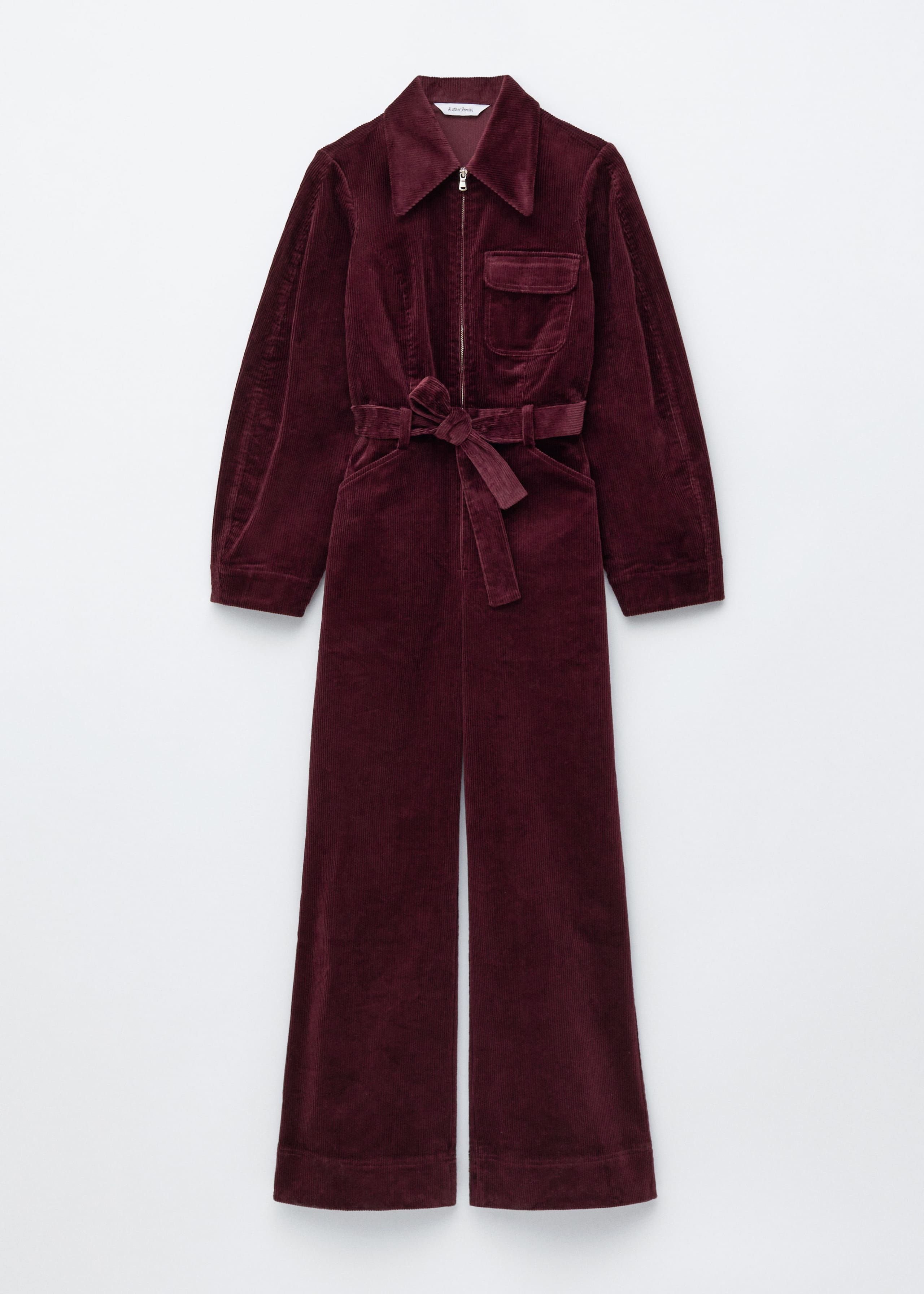 Image of Belted Corduroy Jumpsuit