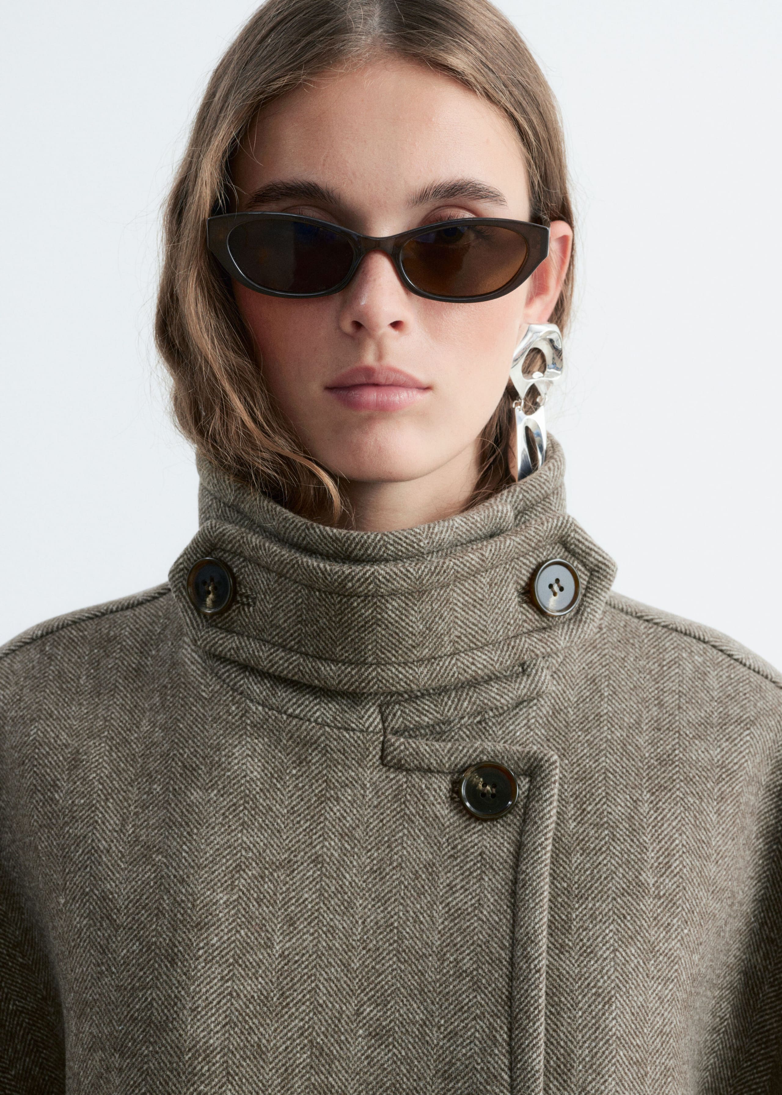 Herringbone Coat - Dark Mole - Lookbook
