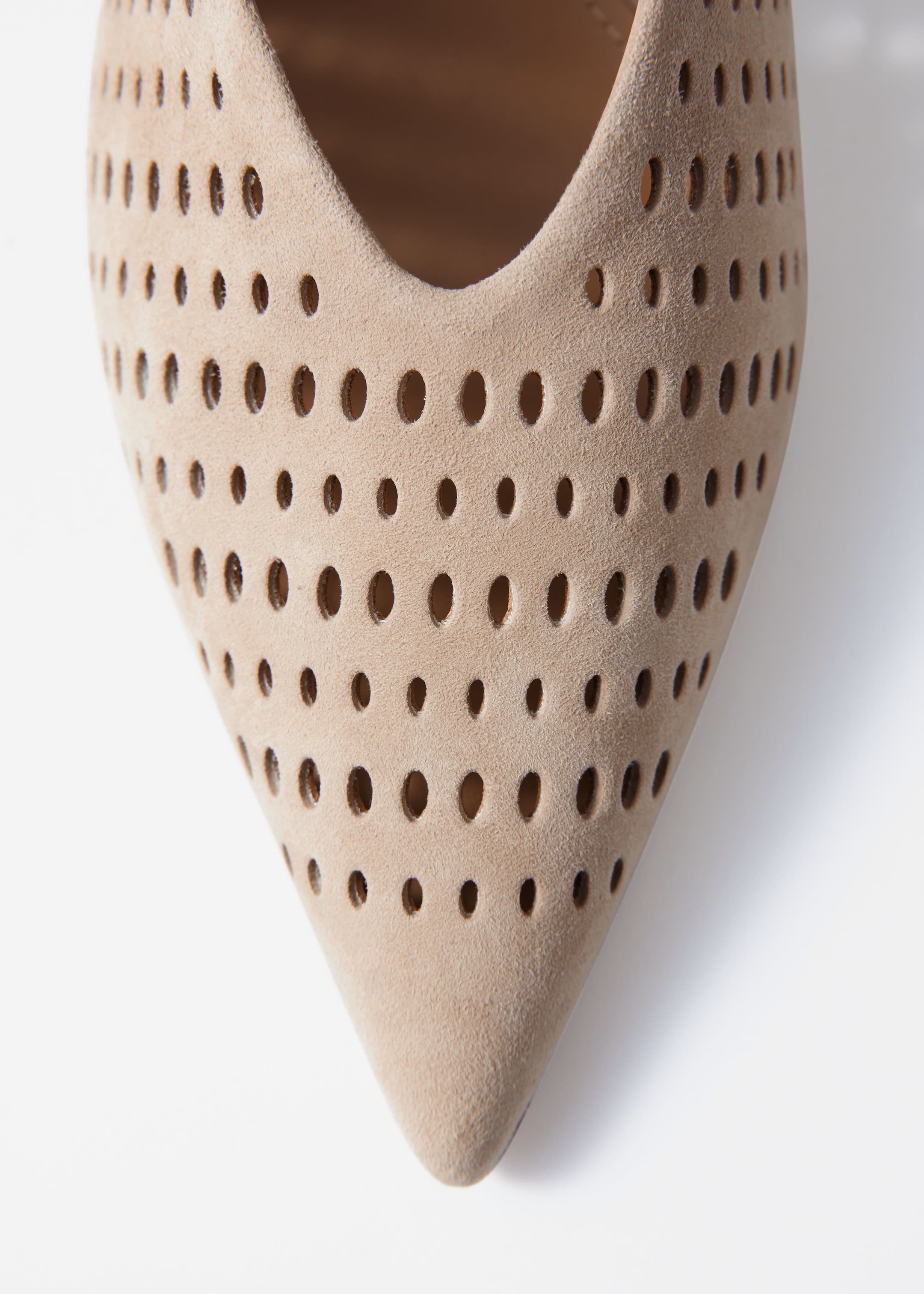 Agrandir l'image: Escarpins en cuir à petits talons et bride arrière - Daim beige - FEMME | H&M CH 5
