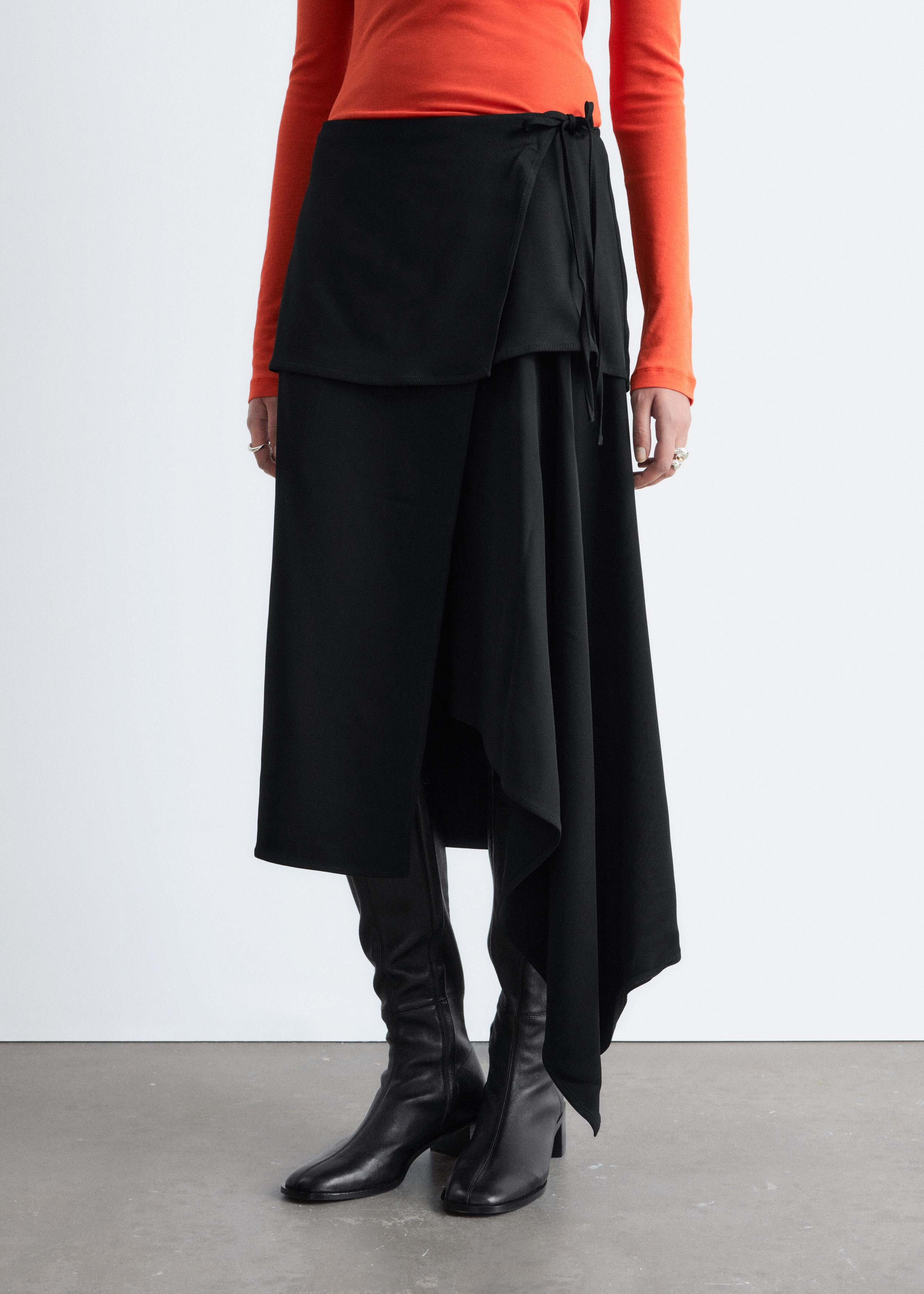 Asymmetric Wrap Midi Skirt - Black - & Other Stories GB