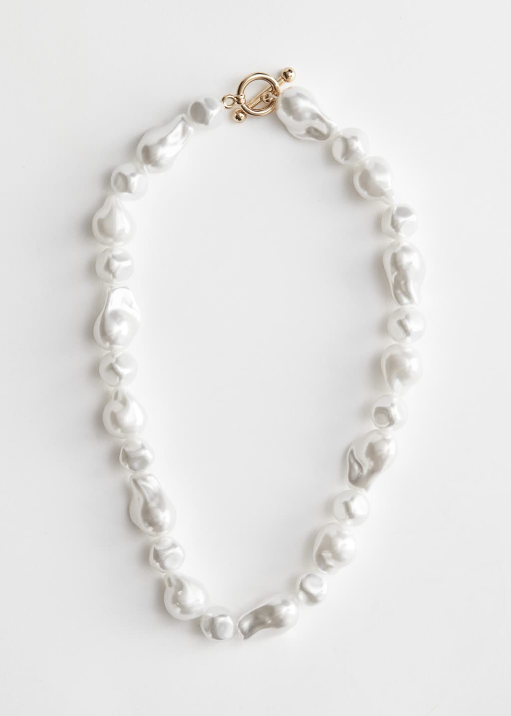 Organic Pearl Bead Necklace - White - Natura morta