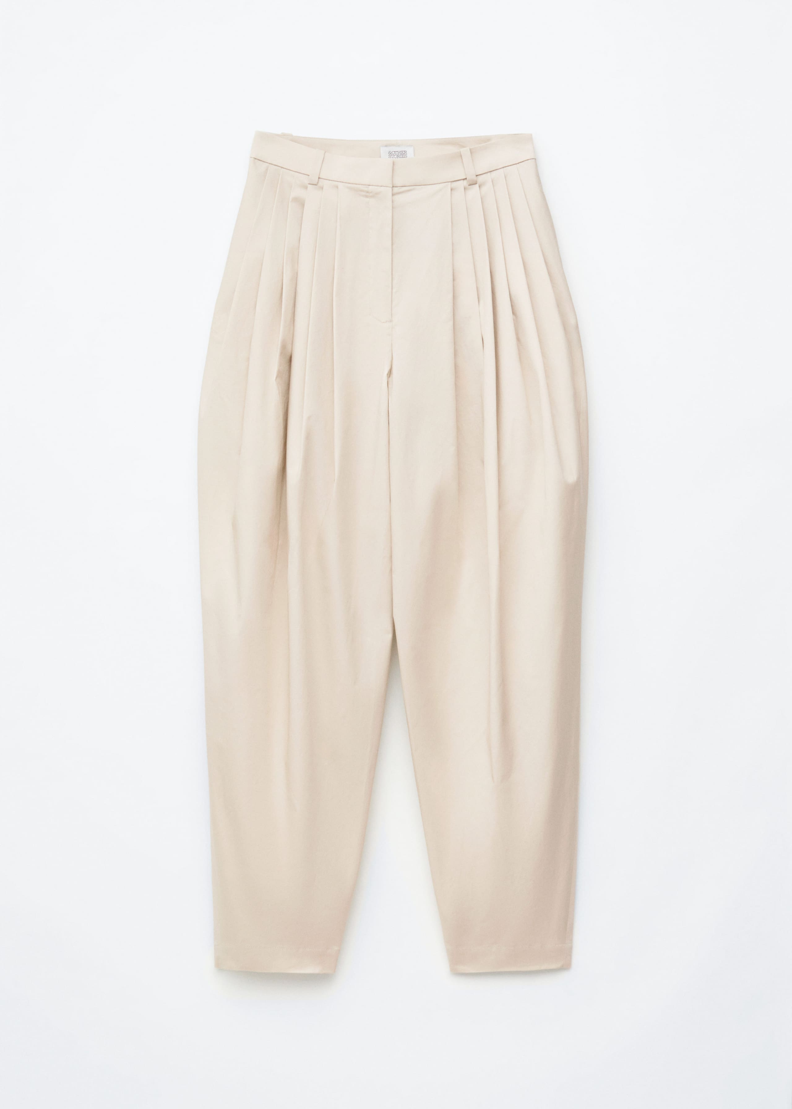 Barrel-Leg Pleated Trousers