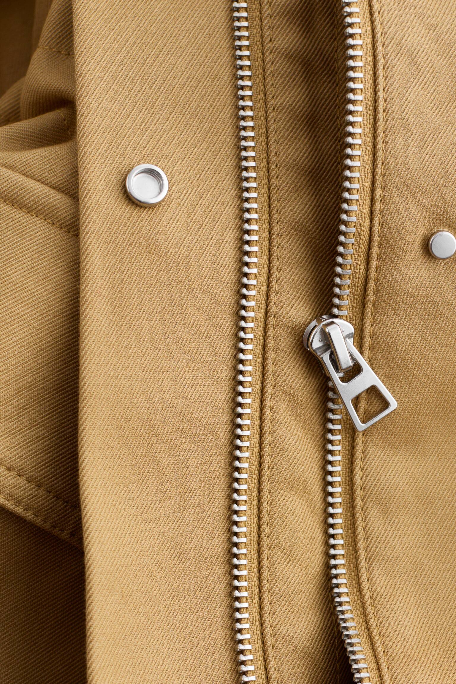 Oversize húzózsinóros utility dzseki - Mustársárga/Dark Brown - 7