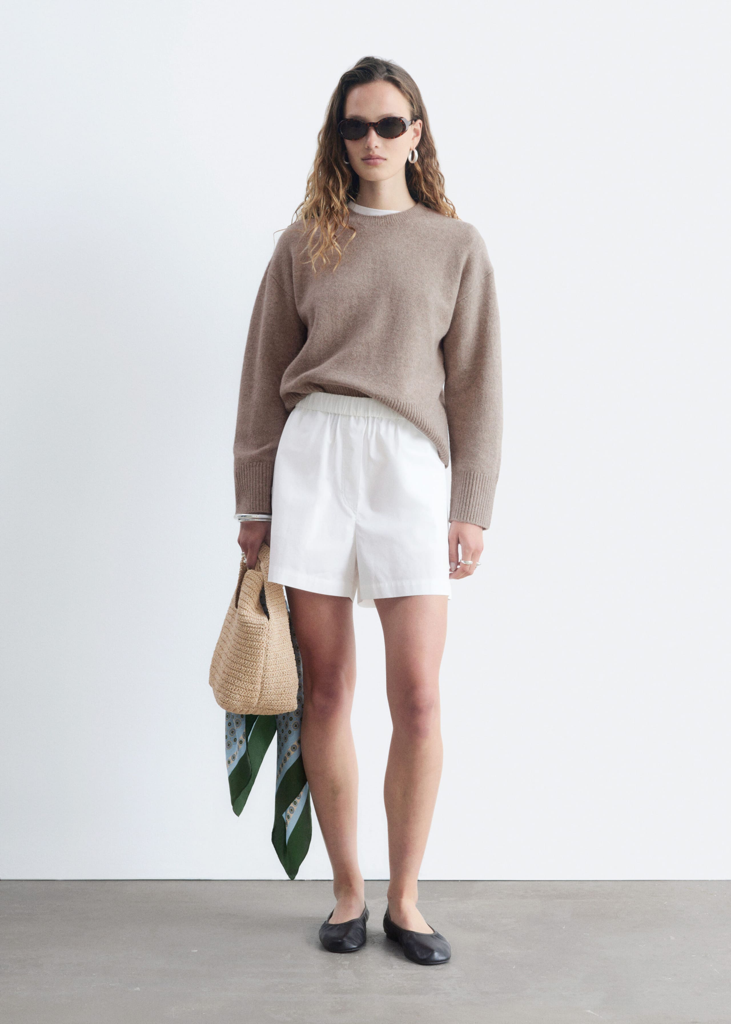 Relaxed Fit Knitted Sweater - Mole Beige - Lookbook