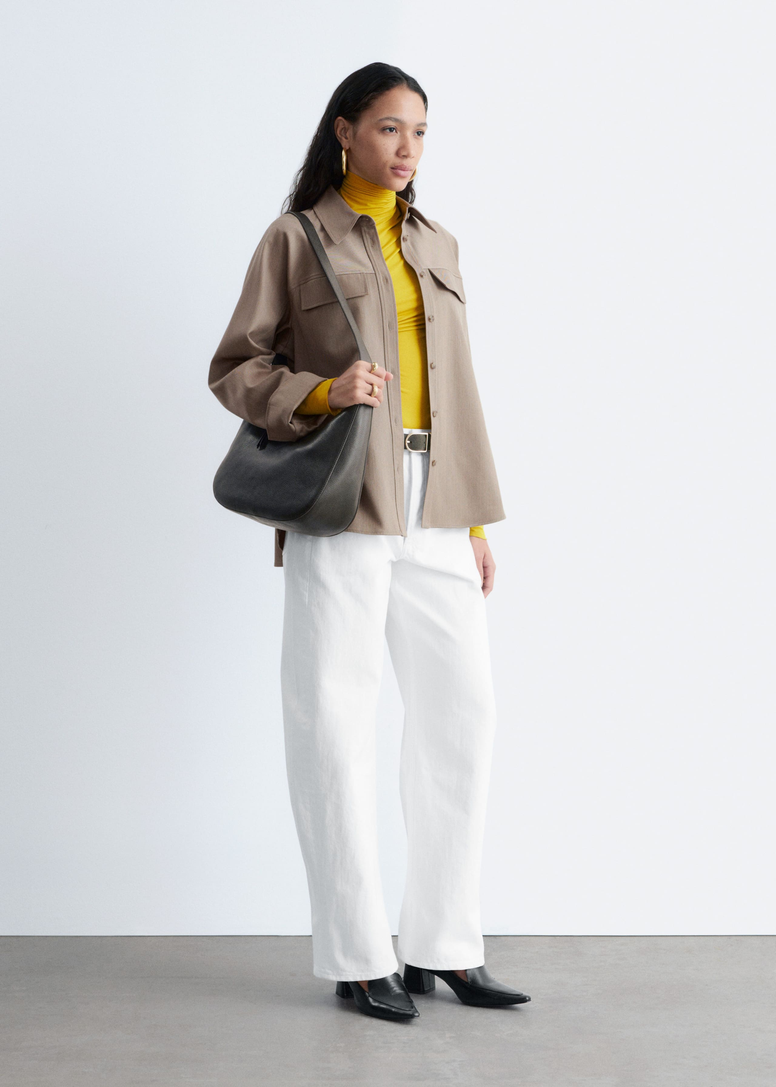 Image of Structured wool-cotton shirt