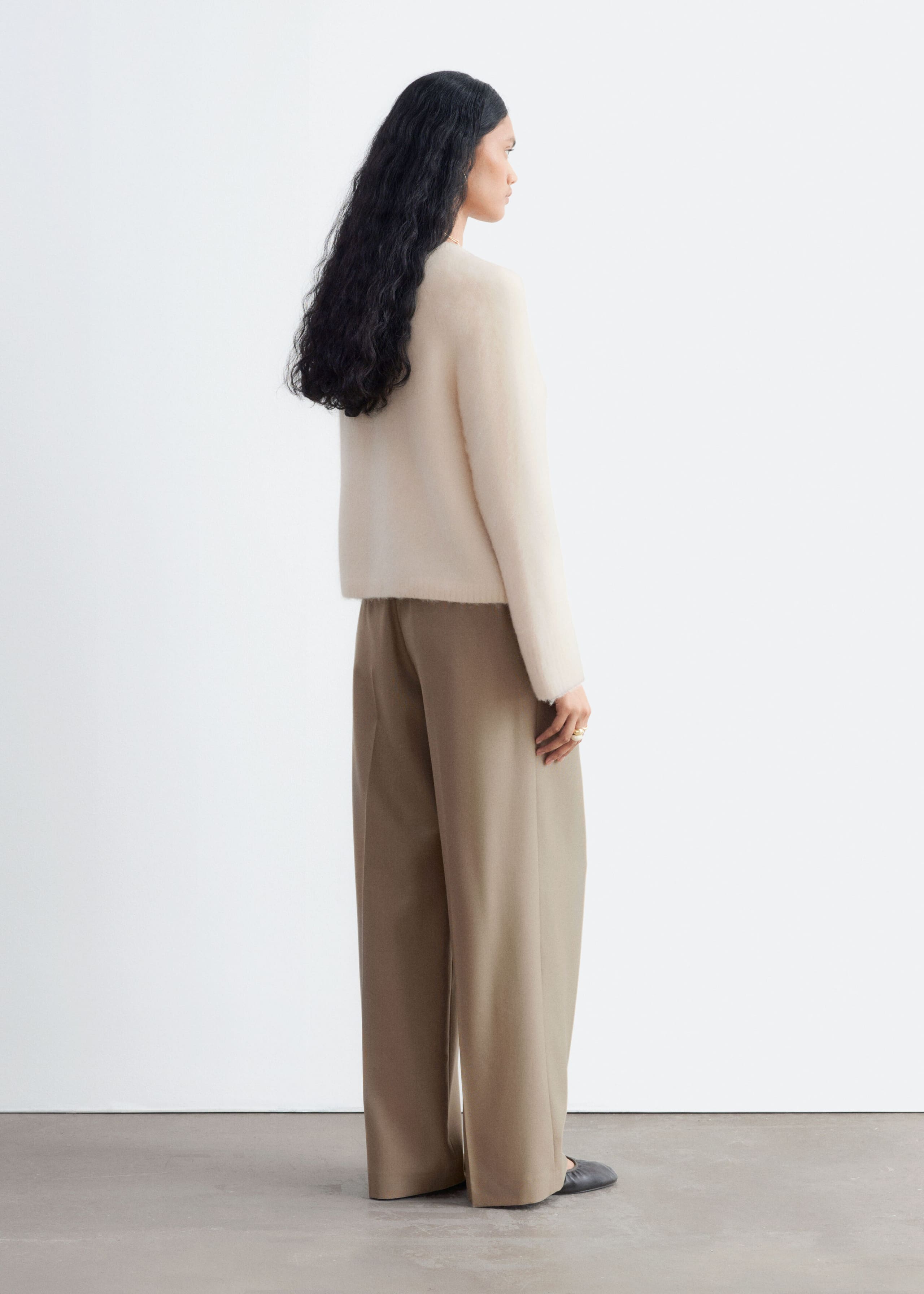 Mohair Blend Cardigan - Dark Grey - Lookbook