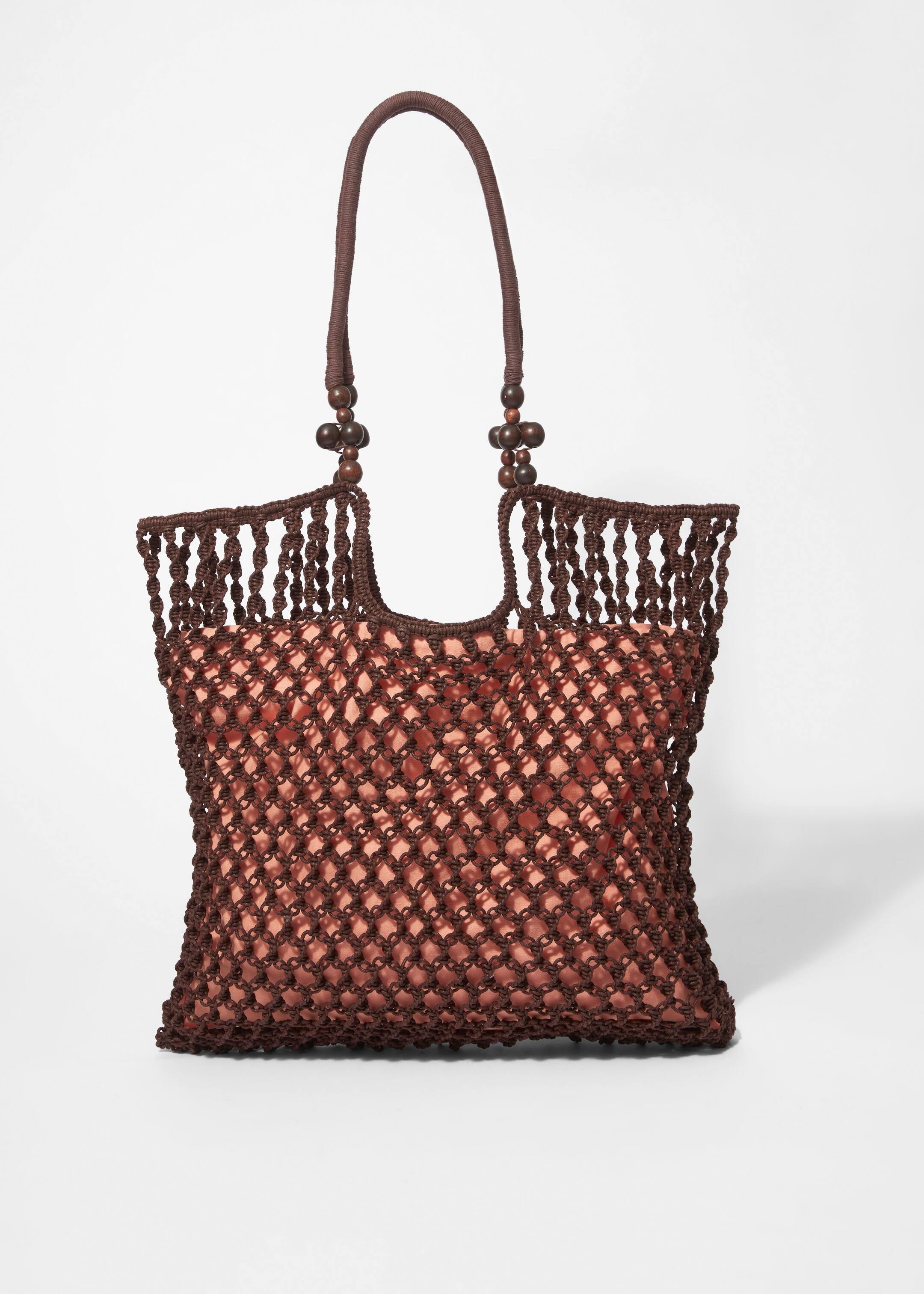 Größeres Bild anzeigen: Gehäkelte Tragetasche mit Perlenverzierung - Dunkelbraun - Ladies | H&M AT 2