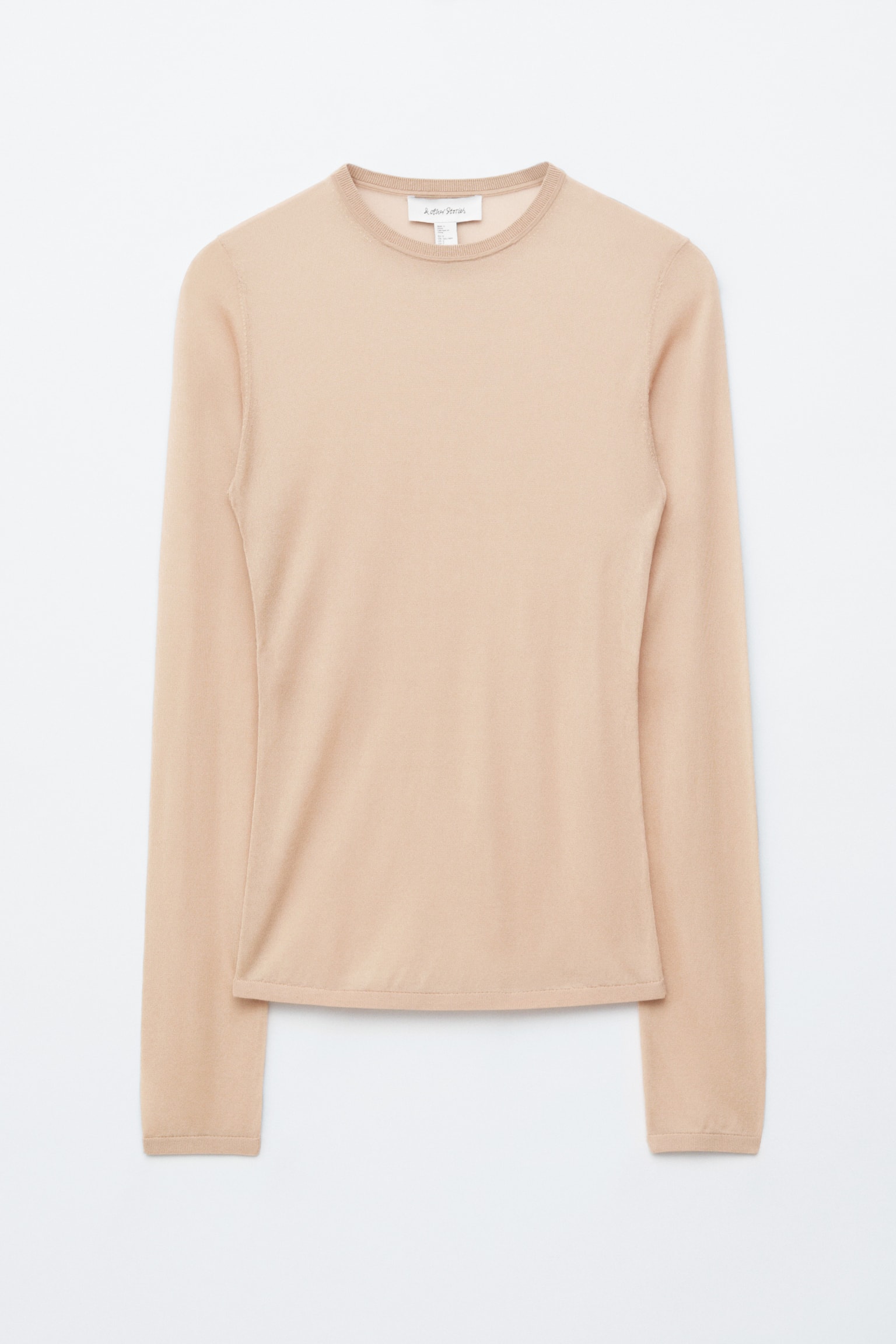 Maglia velata con lavorazione fine - Beige/Blu cielo - 1