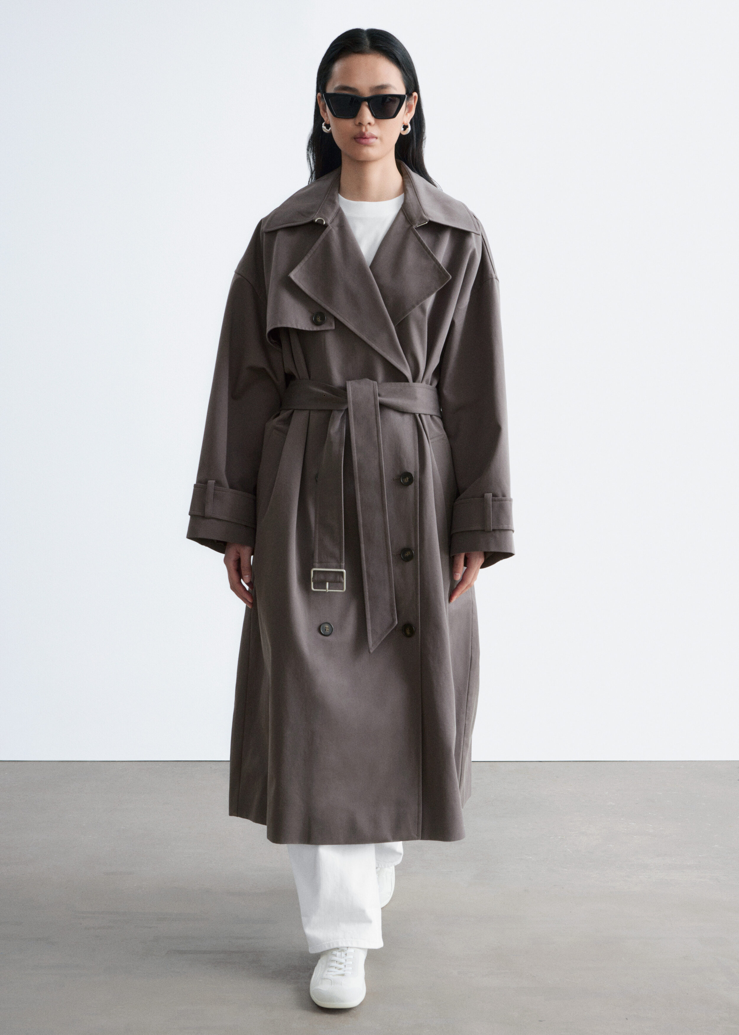 Oversized Double-Breasted Trench Coat - Beige - & Other Stories US