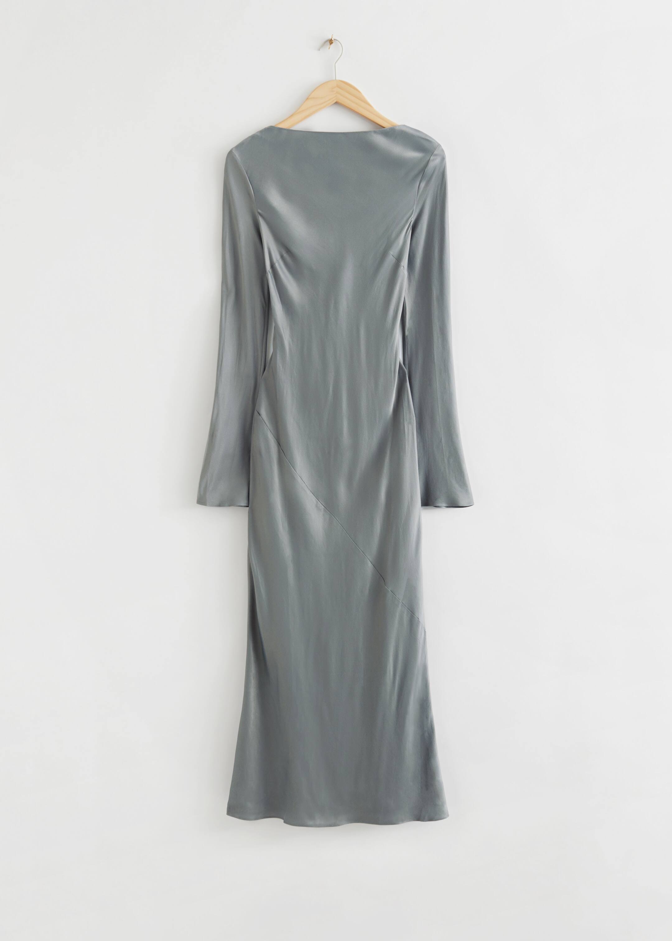 View larger image: Satin Midi Dress - Grey Silver - Ladies | H&M GB 1