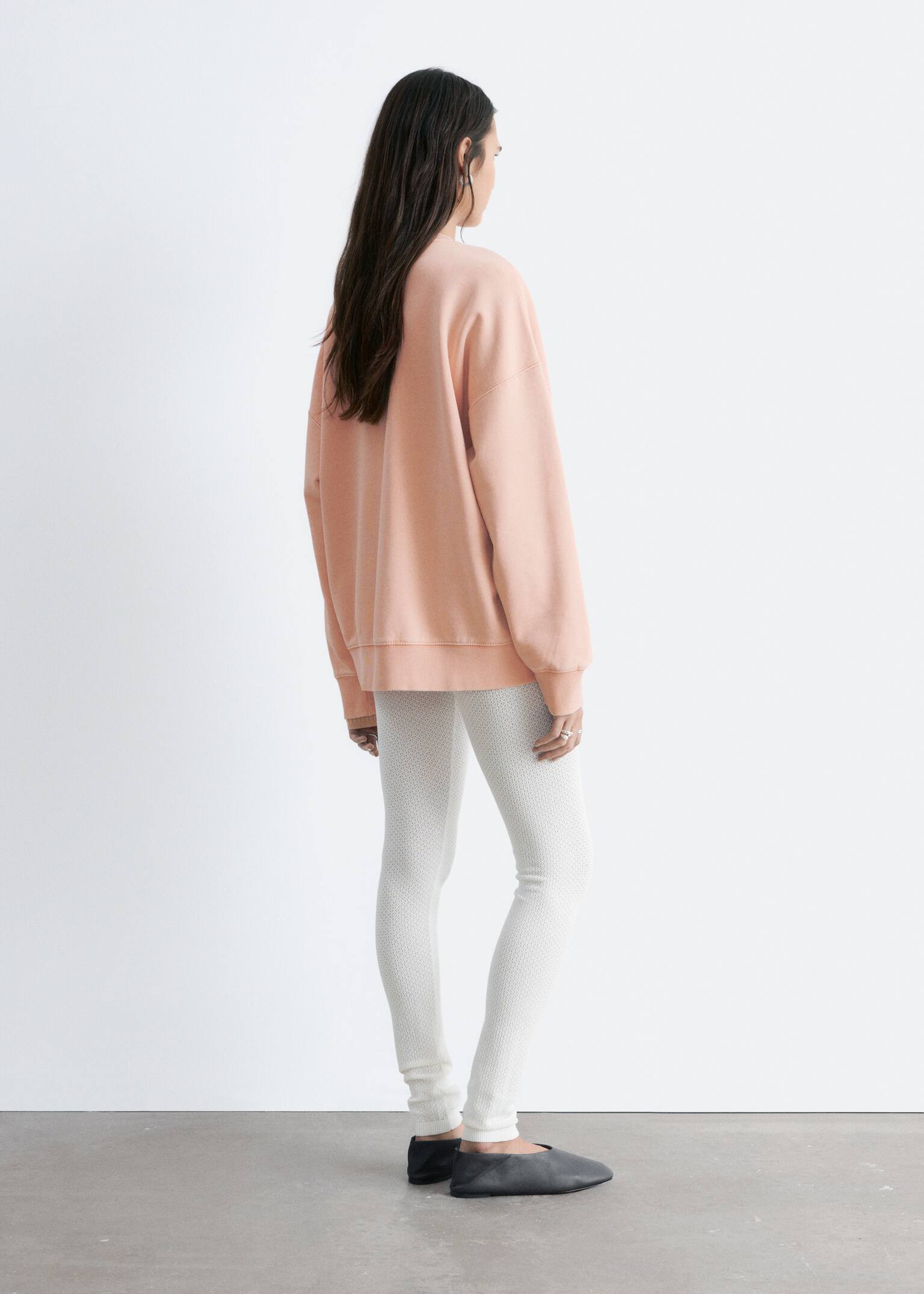 Oversized-Sweatshirt - Pfirsich/Orange/Grau - 5