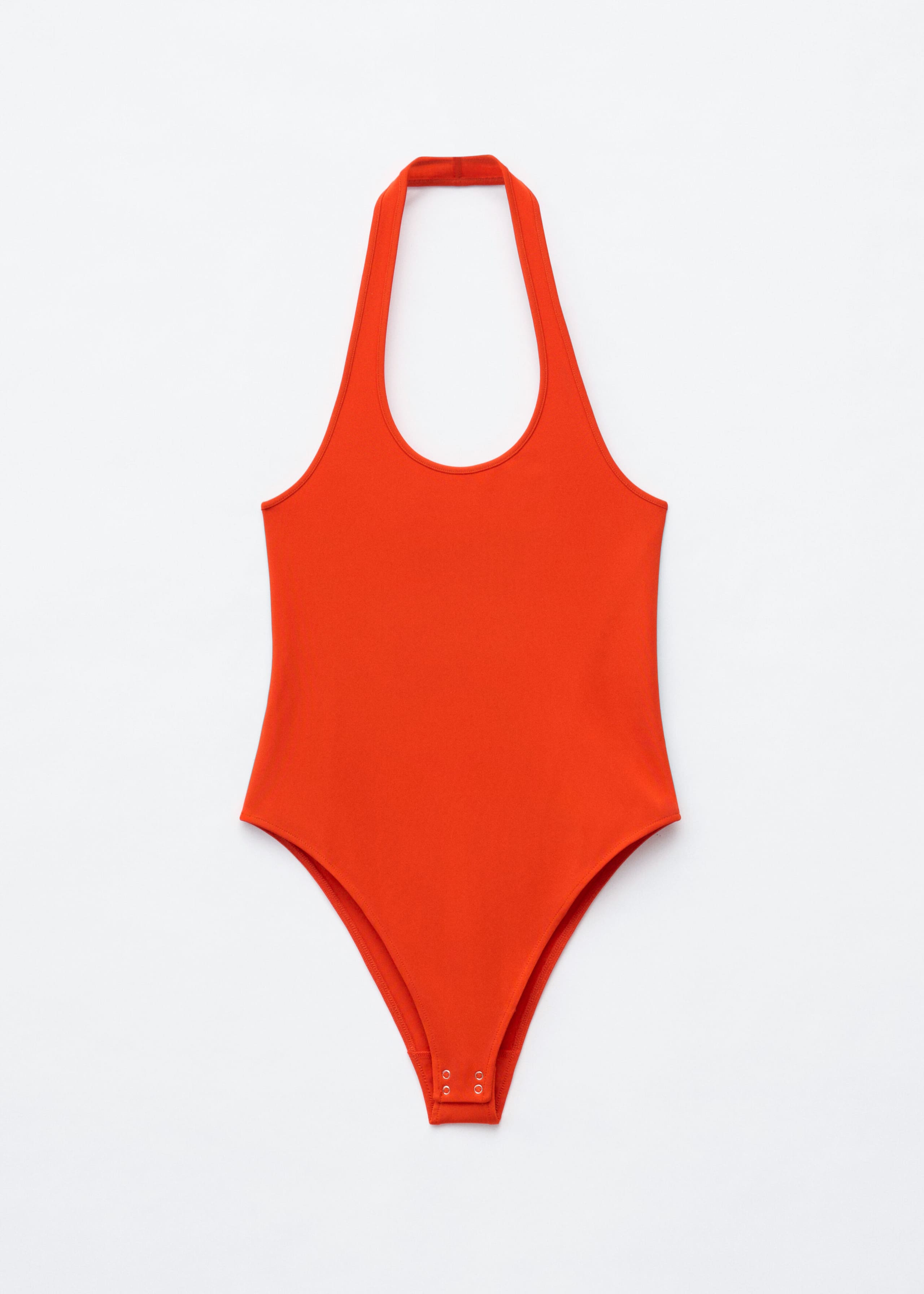 Open-Back Halterneck Bodysuit - Bright Orange - Still Life