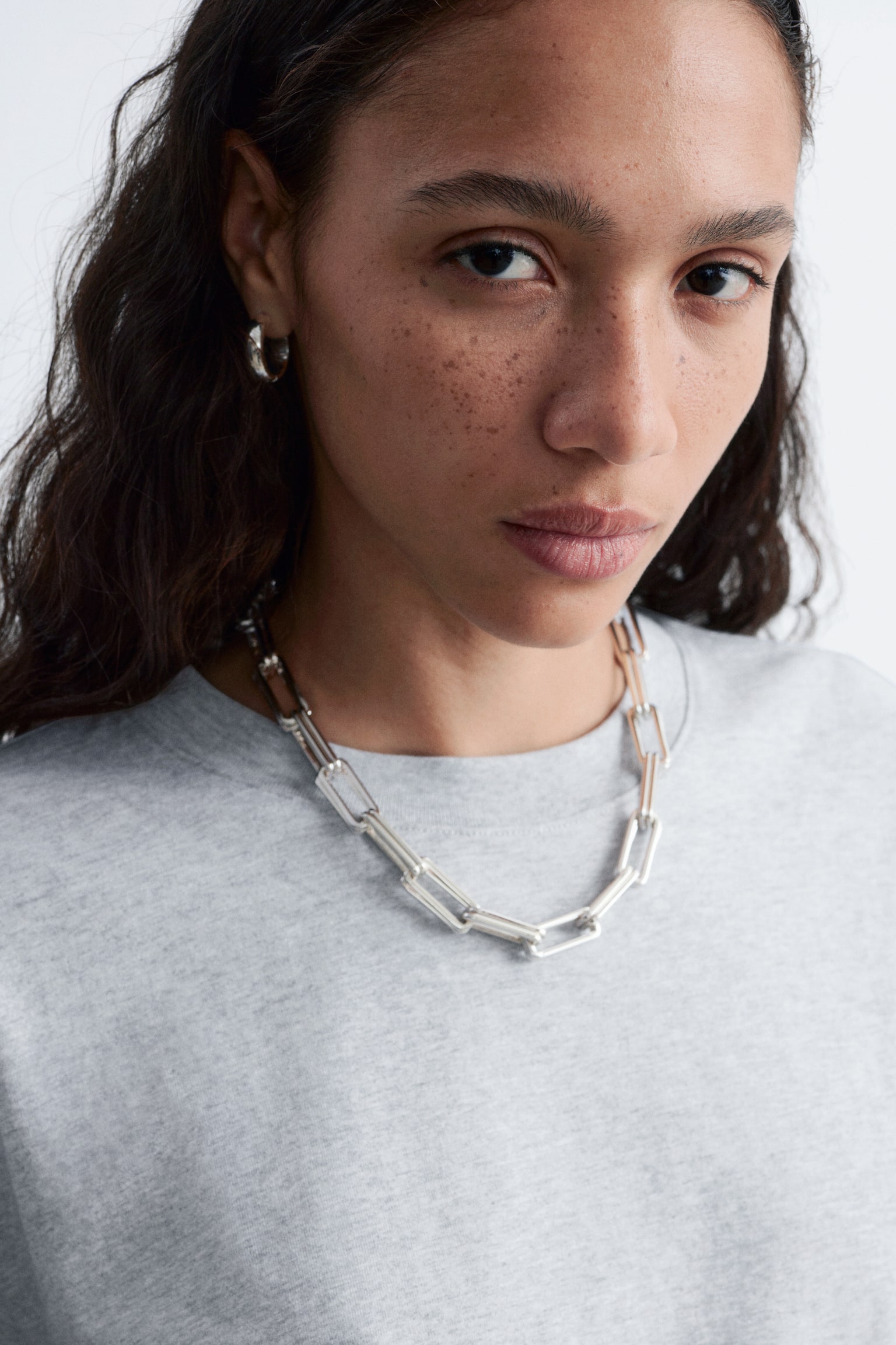 טי-שירט בגזרה מרובעת - אפור/White/חום/שחור - 5