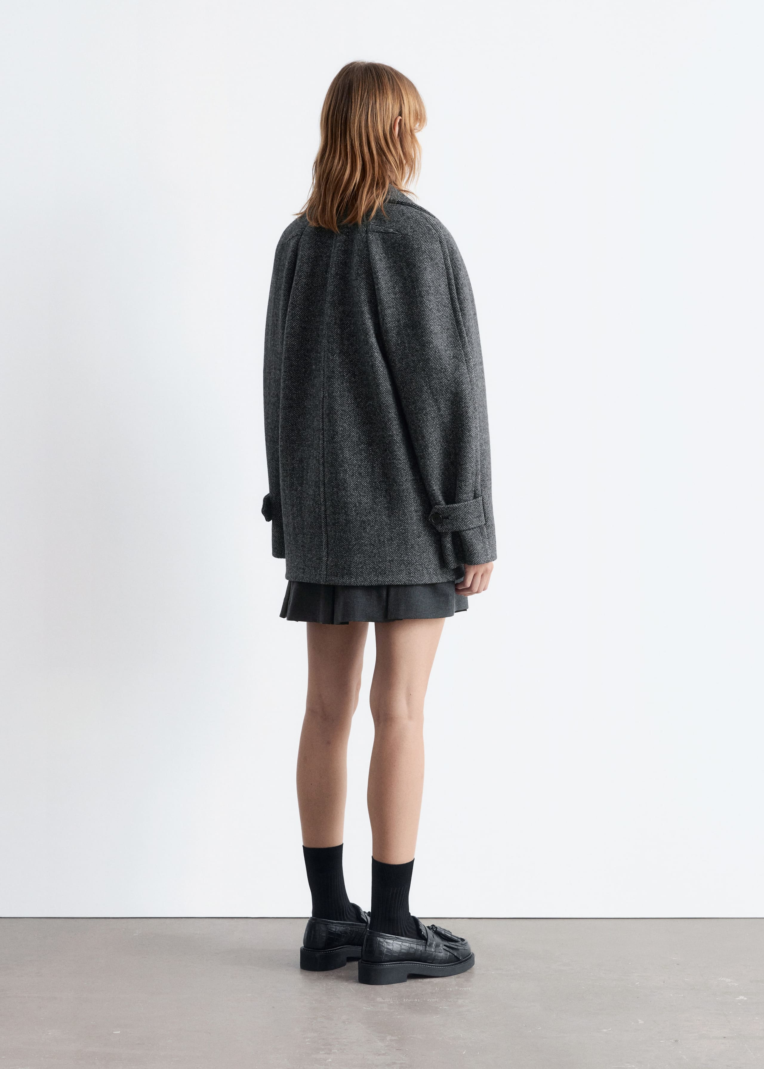 Image of Short Double-Breasted Wool Coat