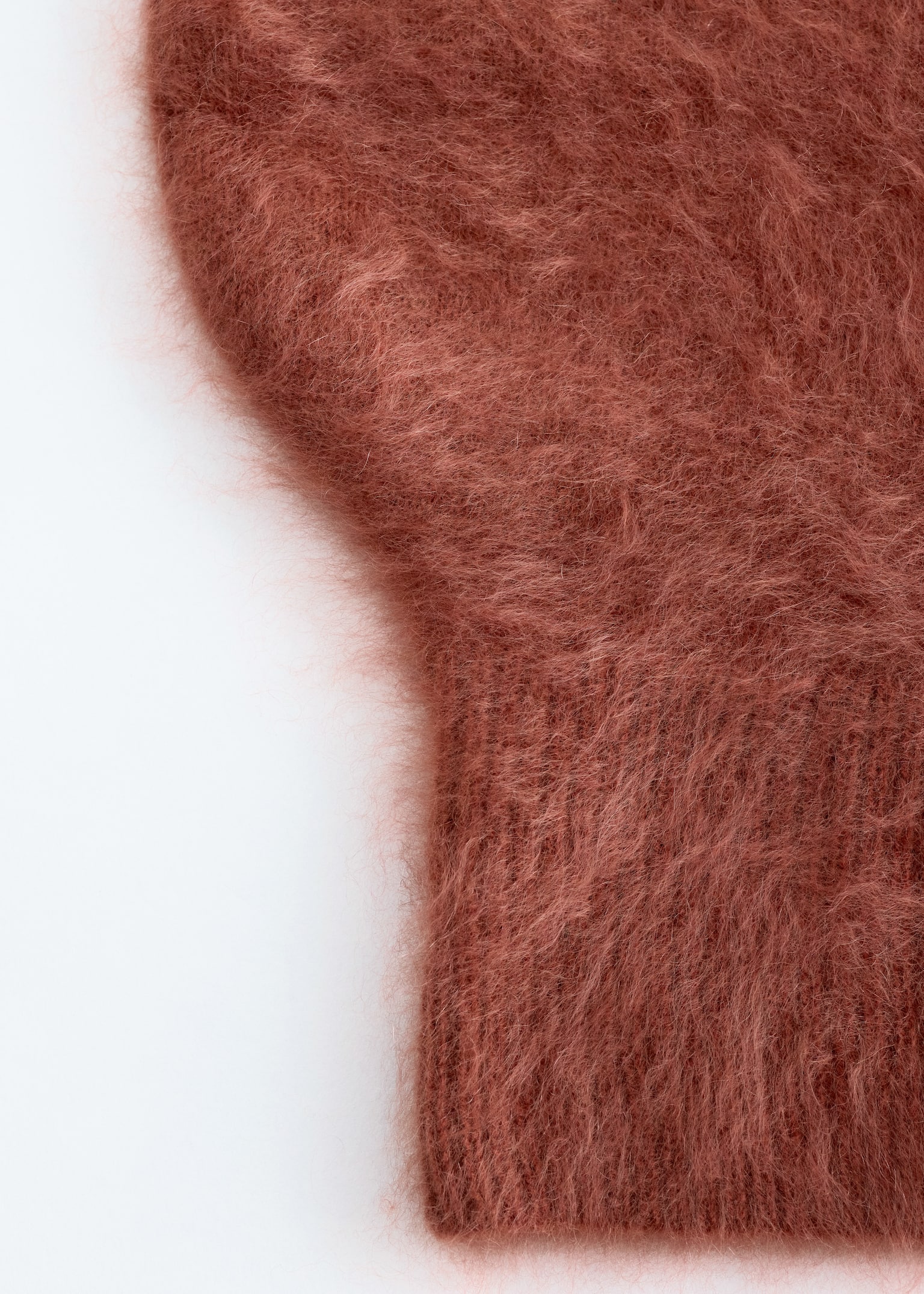 Brushed Cashmere Balaclava - Brown/Cream - 2