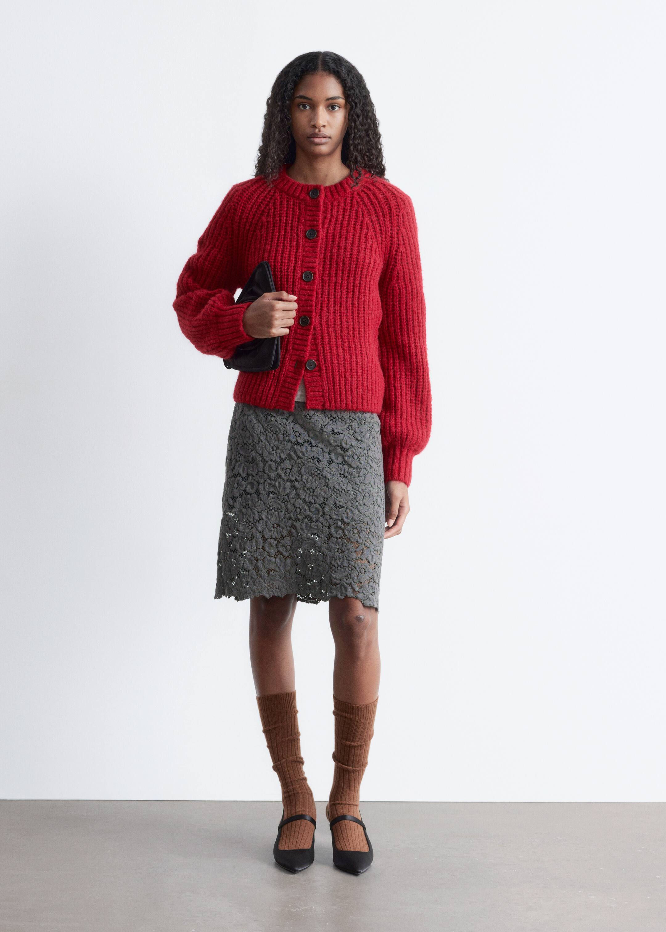 Nagyobb kép megtekintése: Puffos ujjú kardigán - Piros - NŐI | H&M HU 2