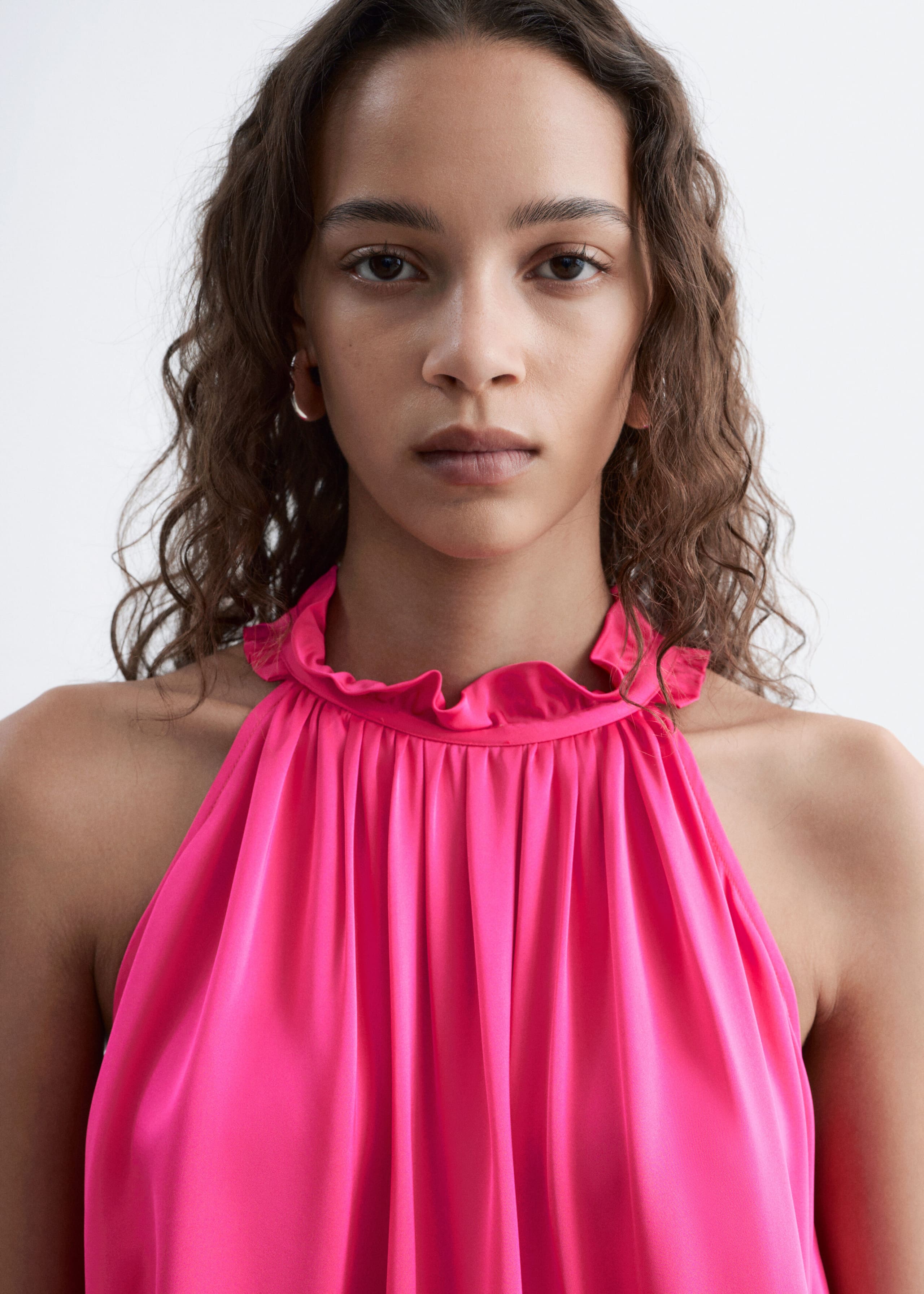 Frill-Detail Top - Bright Pink - Still Life