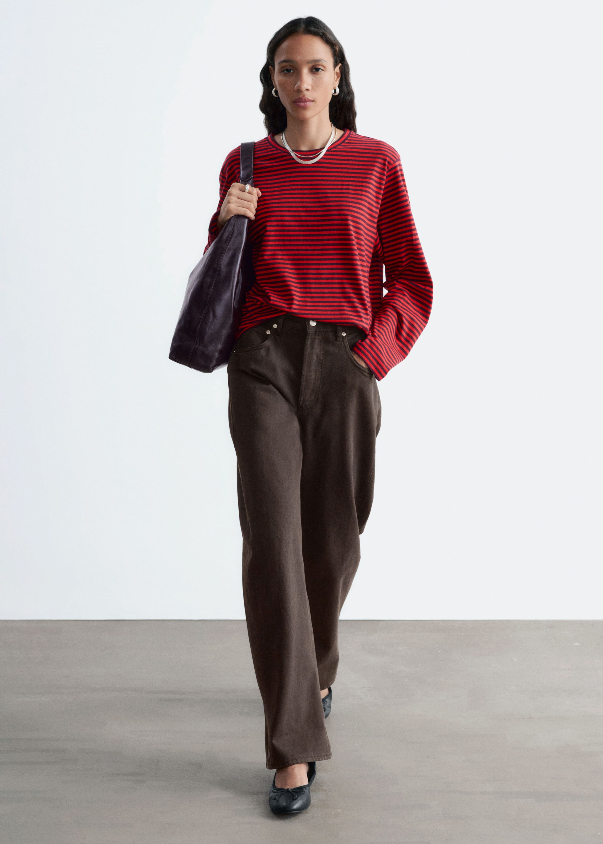 Haut en jersey de coton - Rouge/Rayures - Lookbook