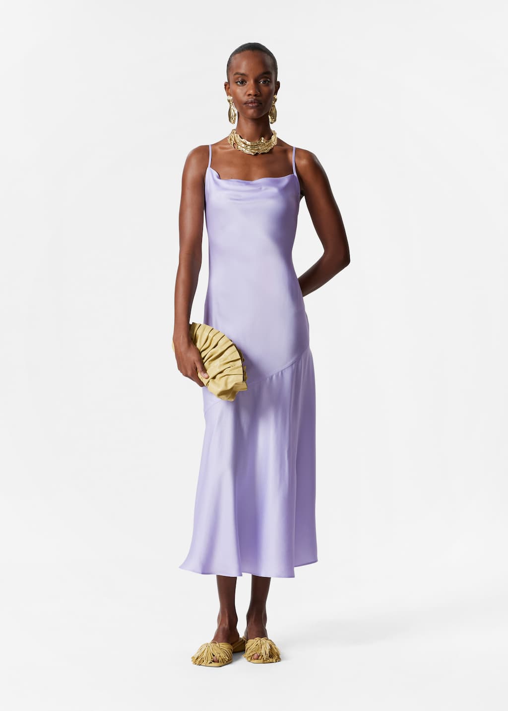 Image of Robe combinaison midi en satin