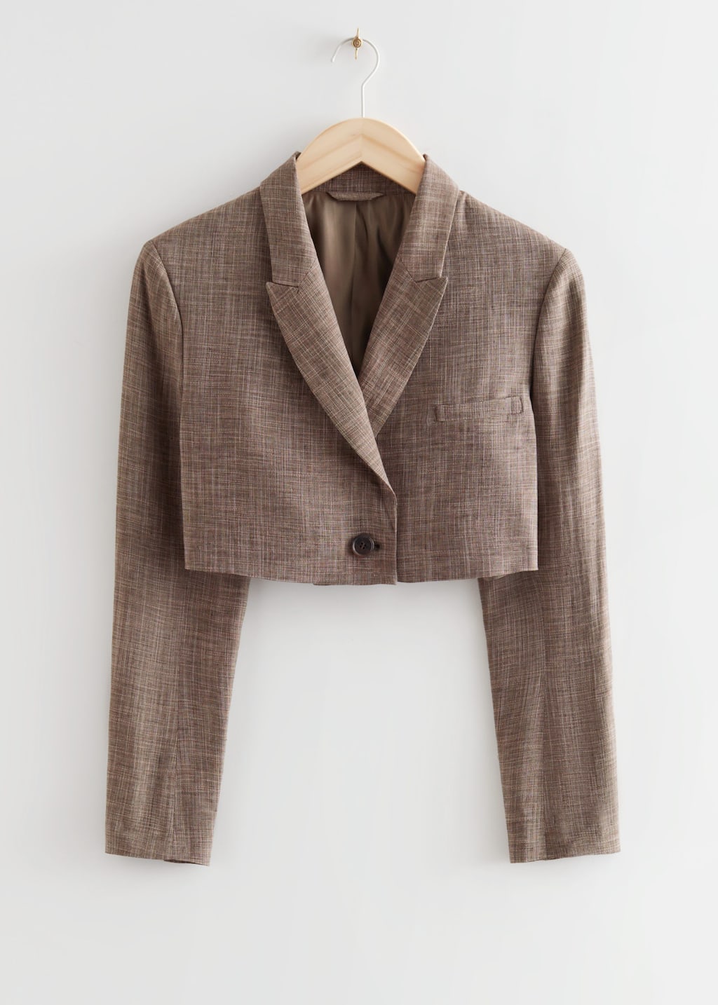 CroppedTailoredBlazer - Brown - Bodegón