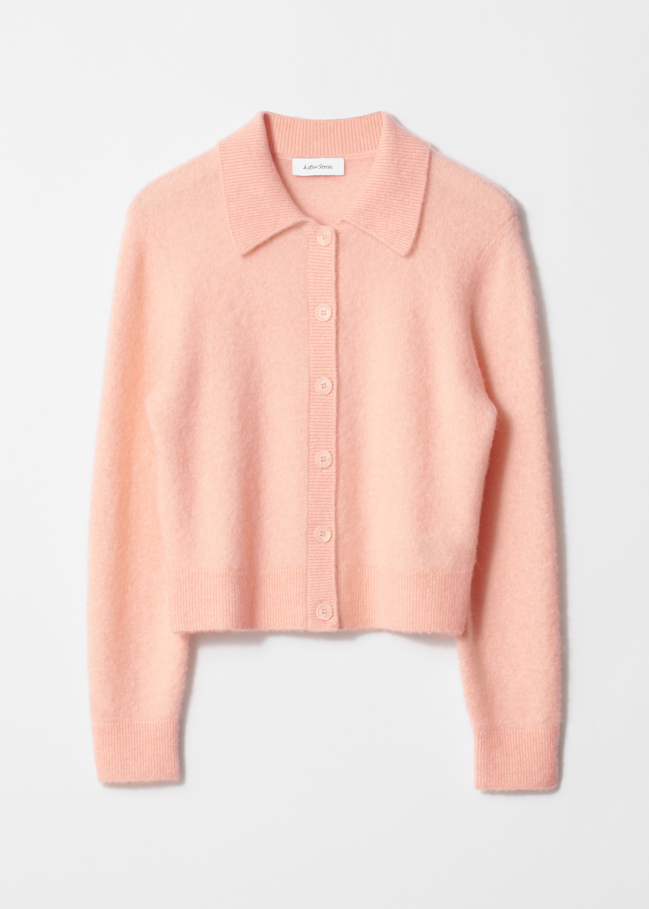 Collared Knit Cardigan - Peach - Cardigans - & Other Stories AD