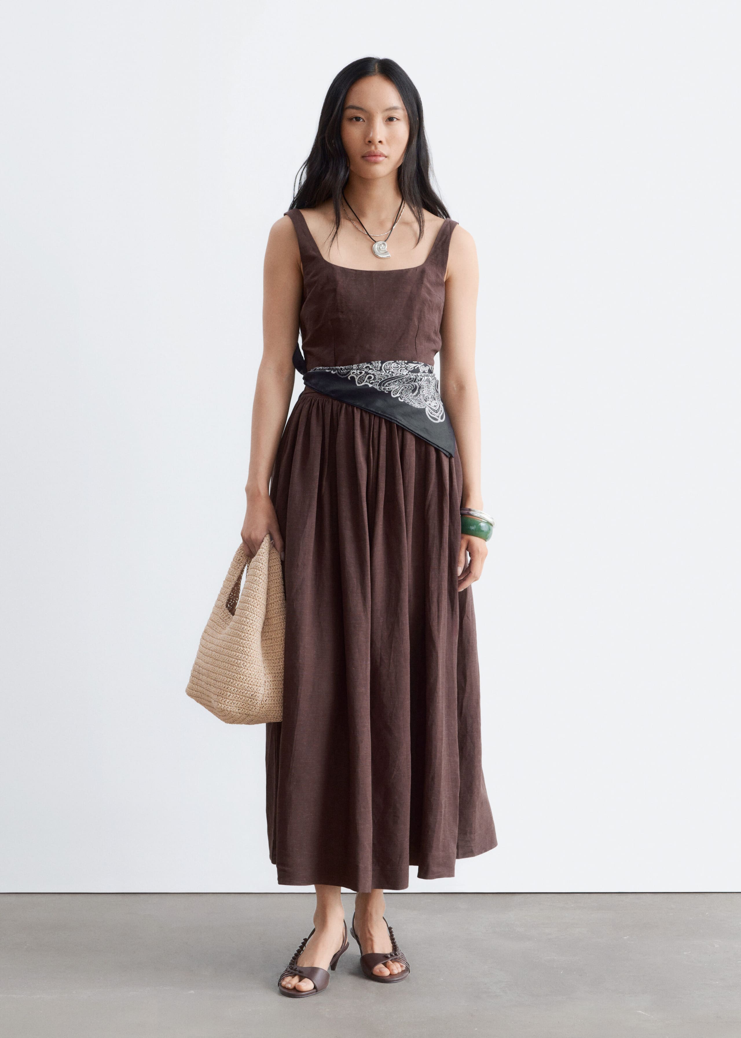 Image of Fit-and-Flare Midi Dress