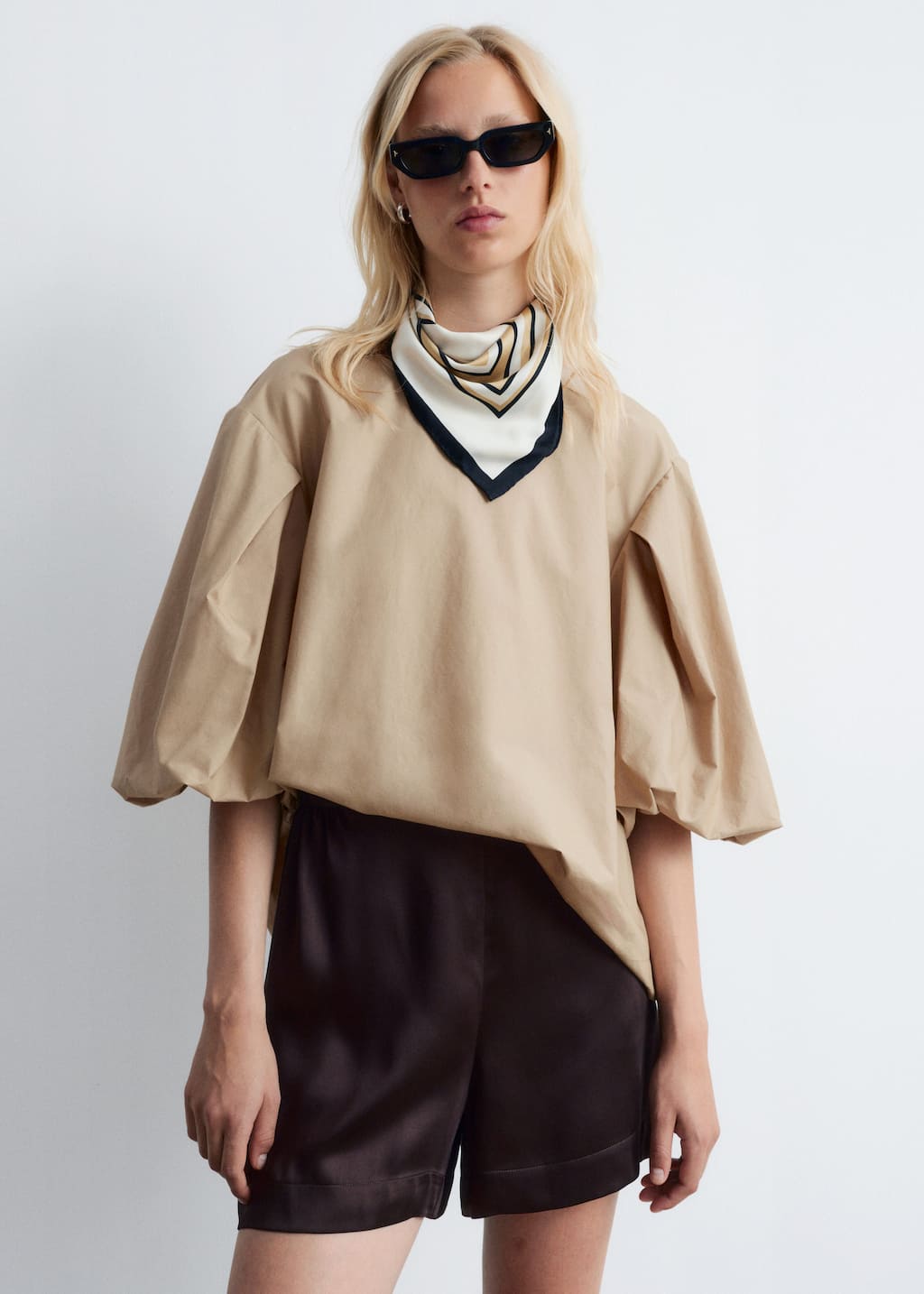 Image of Voluminous Puff-Sleeve Blouse