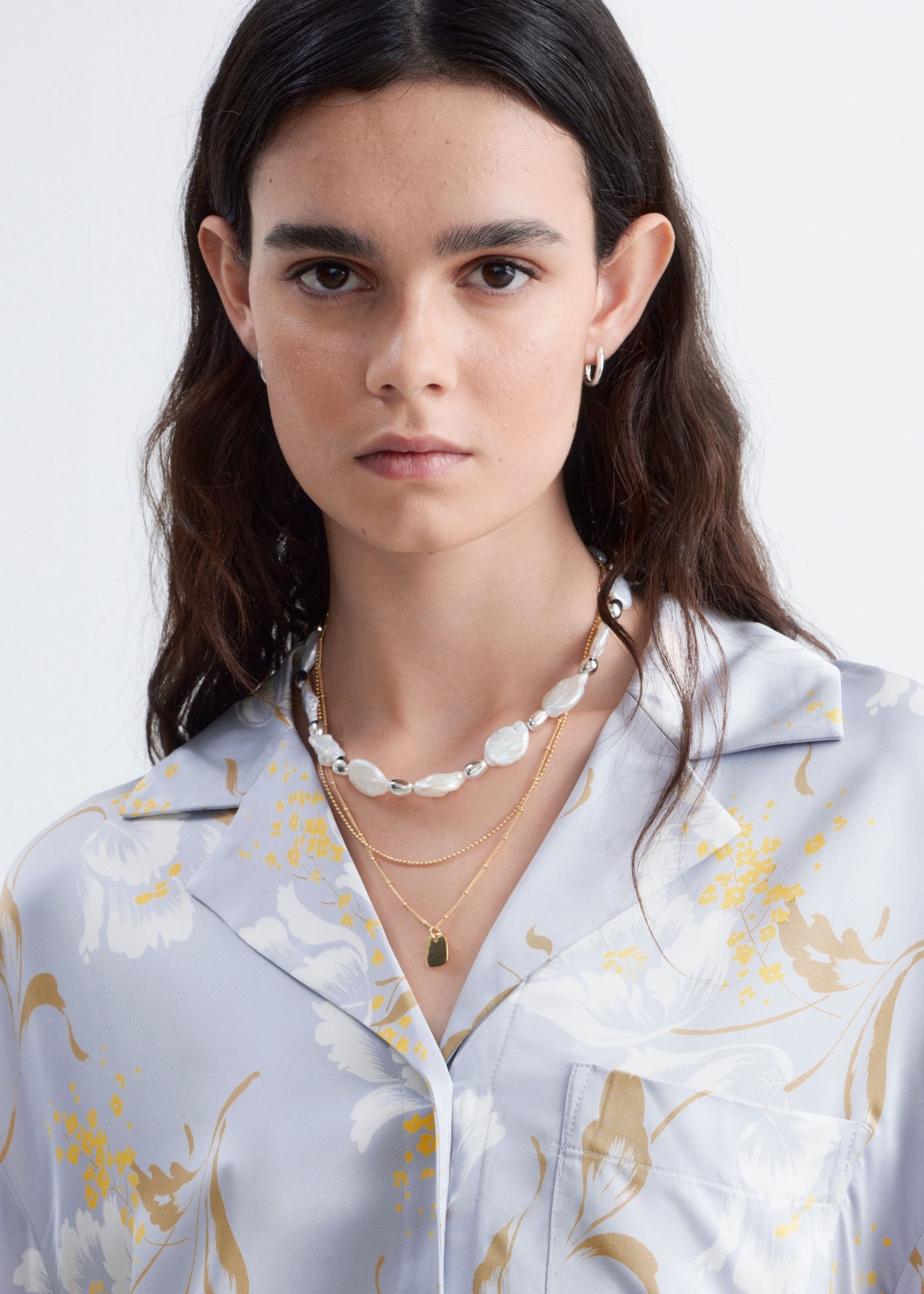 Oversized Resort Shirt - Bleu clair / Motif fleuri - Lookbook