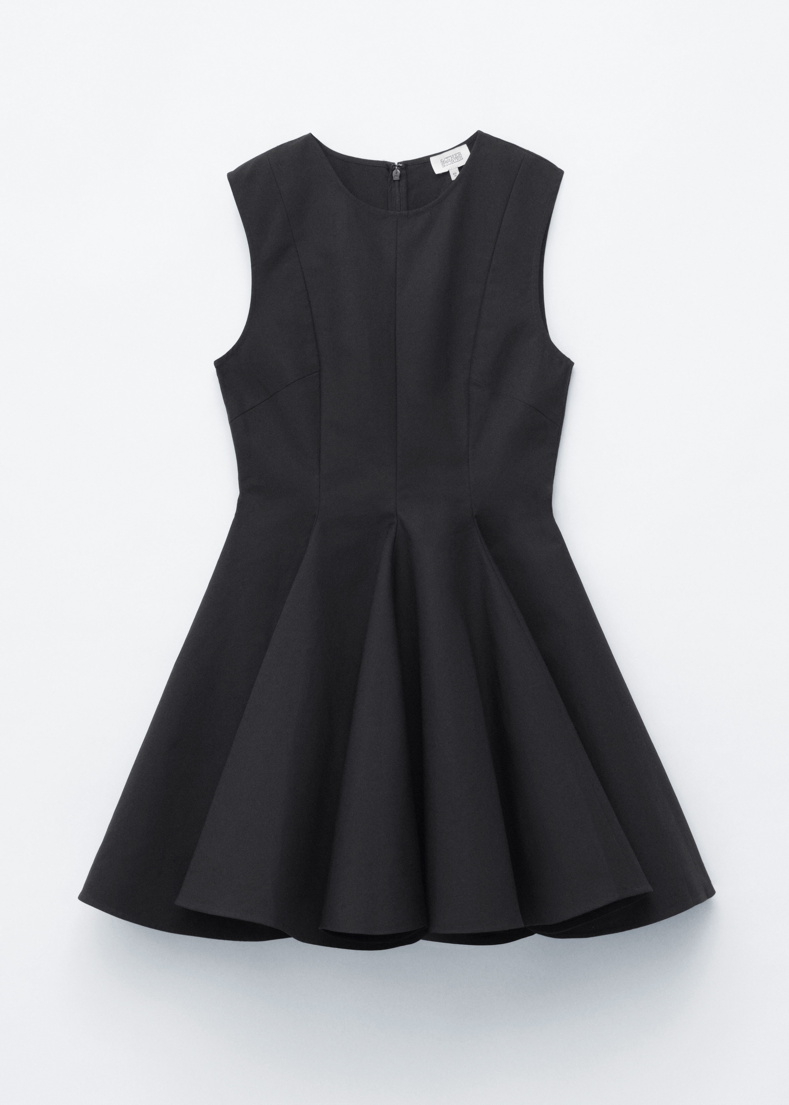 Плисирана мини рокля-Черен