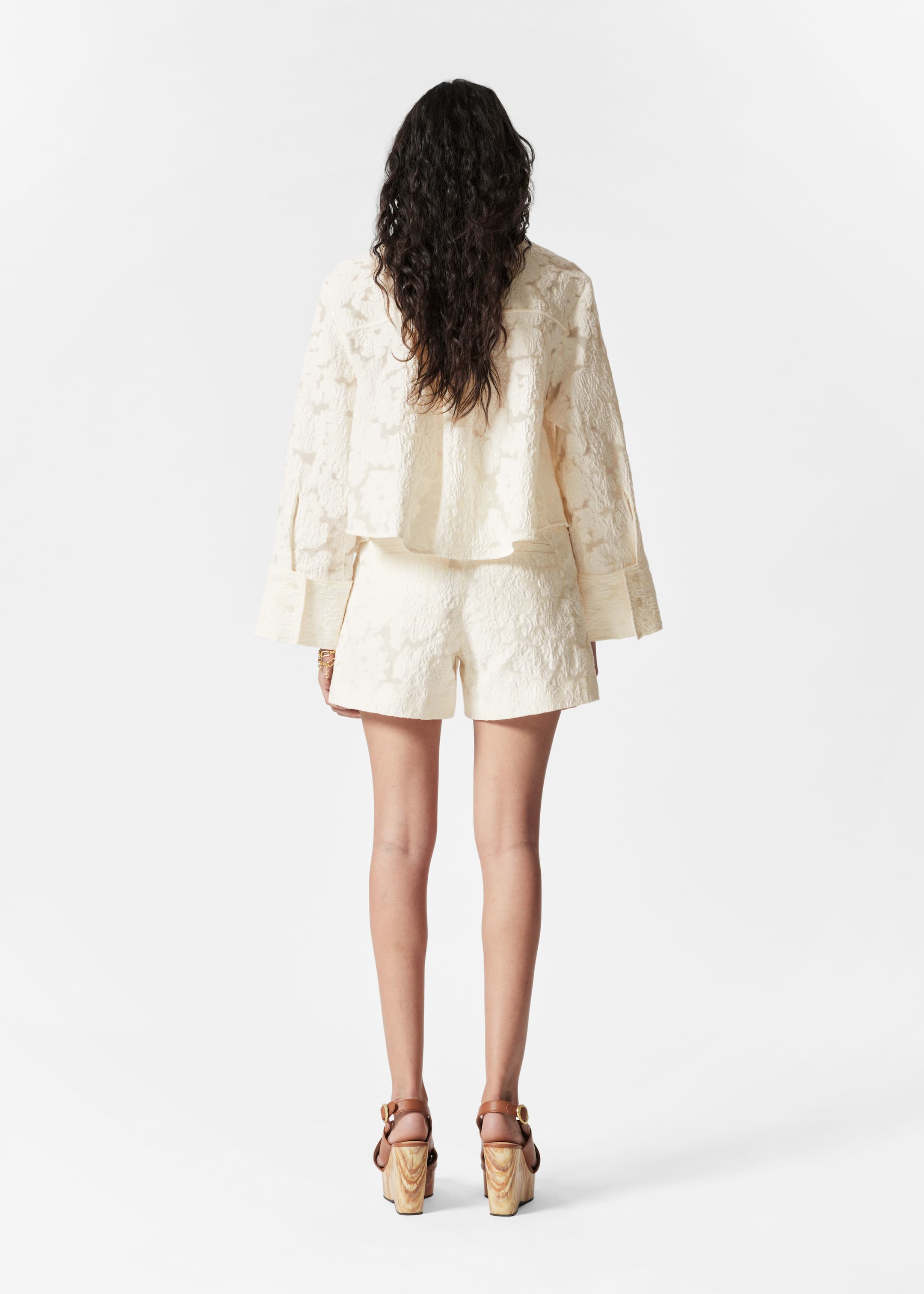 Ver imagen más grande: Pantalones cortos de jacquard - Blanco - MUJER | H&M ES 3