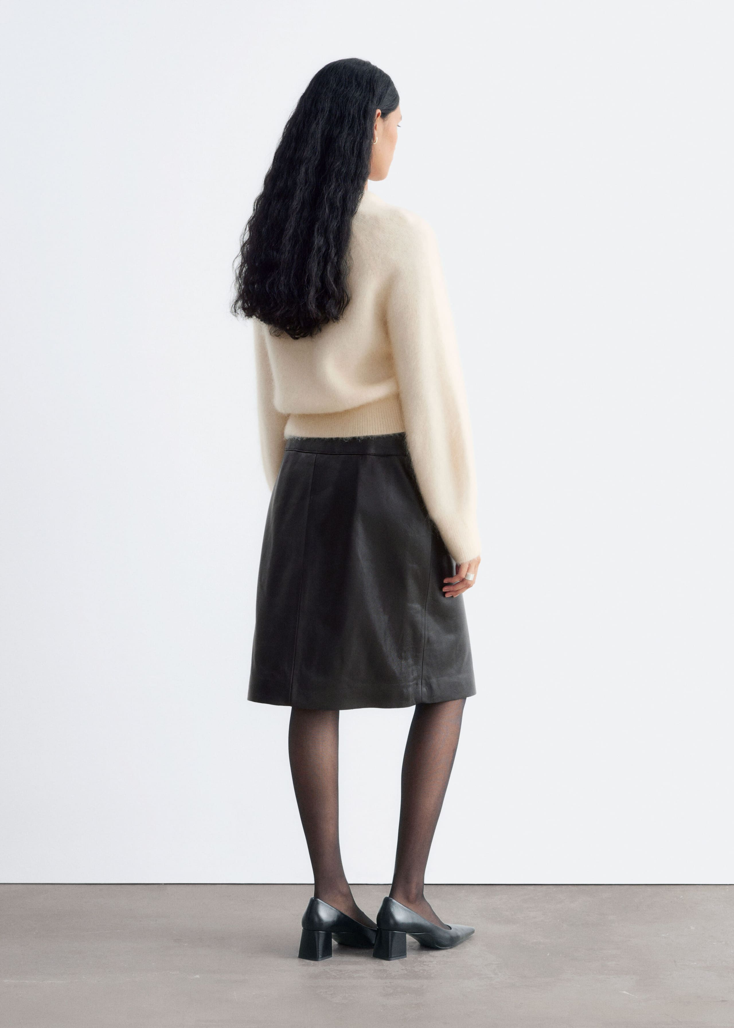 Pullover mit Ballonärmeln aus Mohair-Mix - Hellbeige - Lookbook