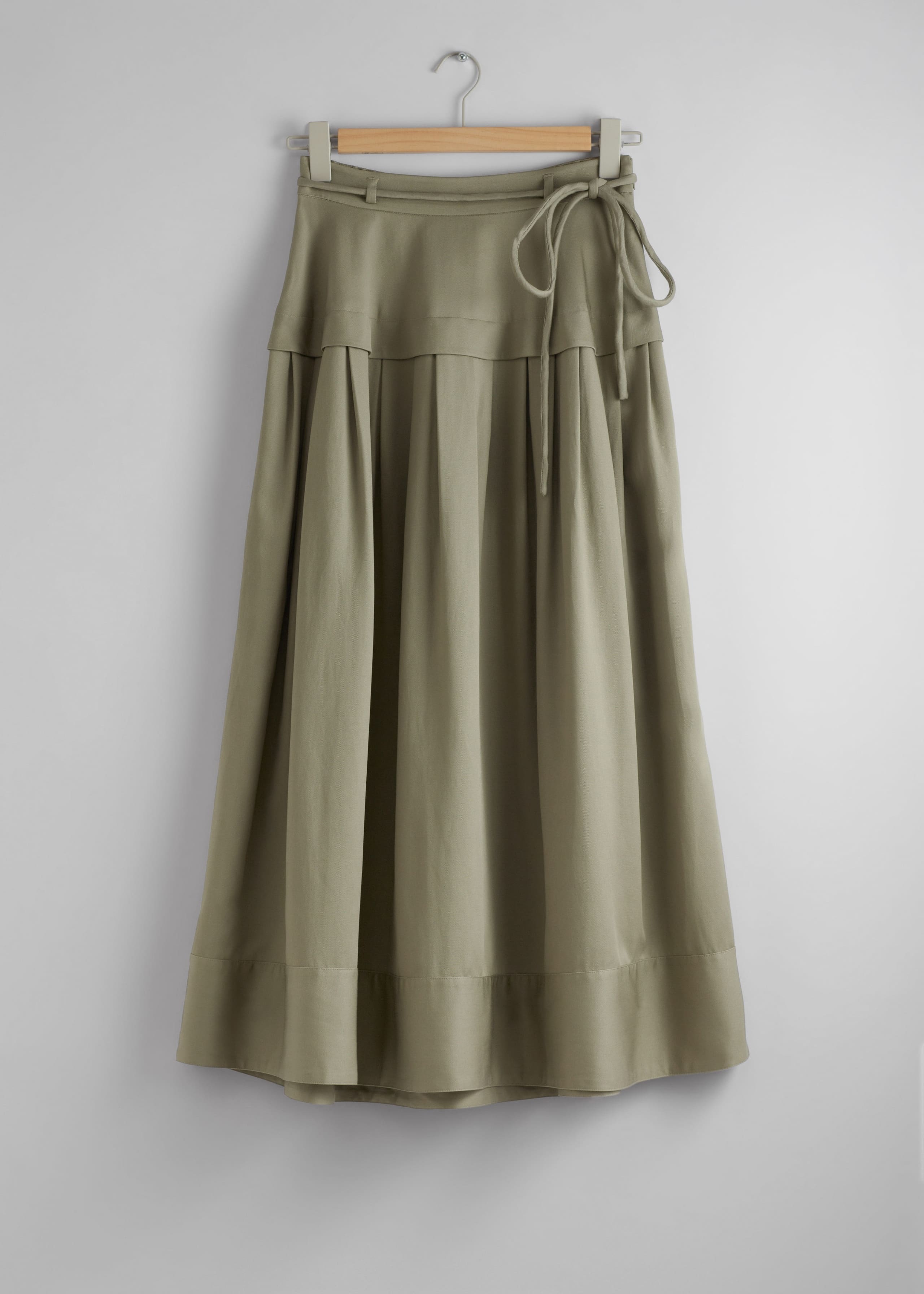 Tie-Waist Midi Skirt
