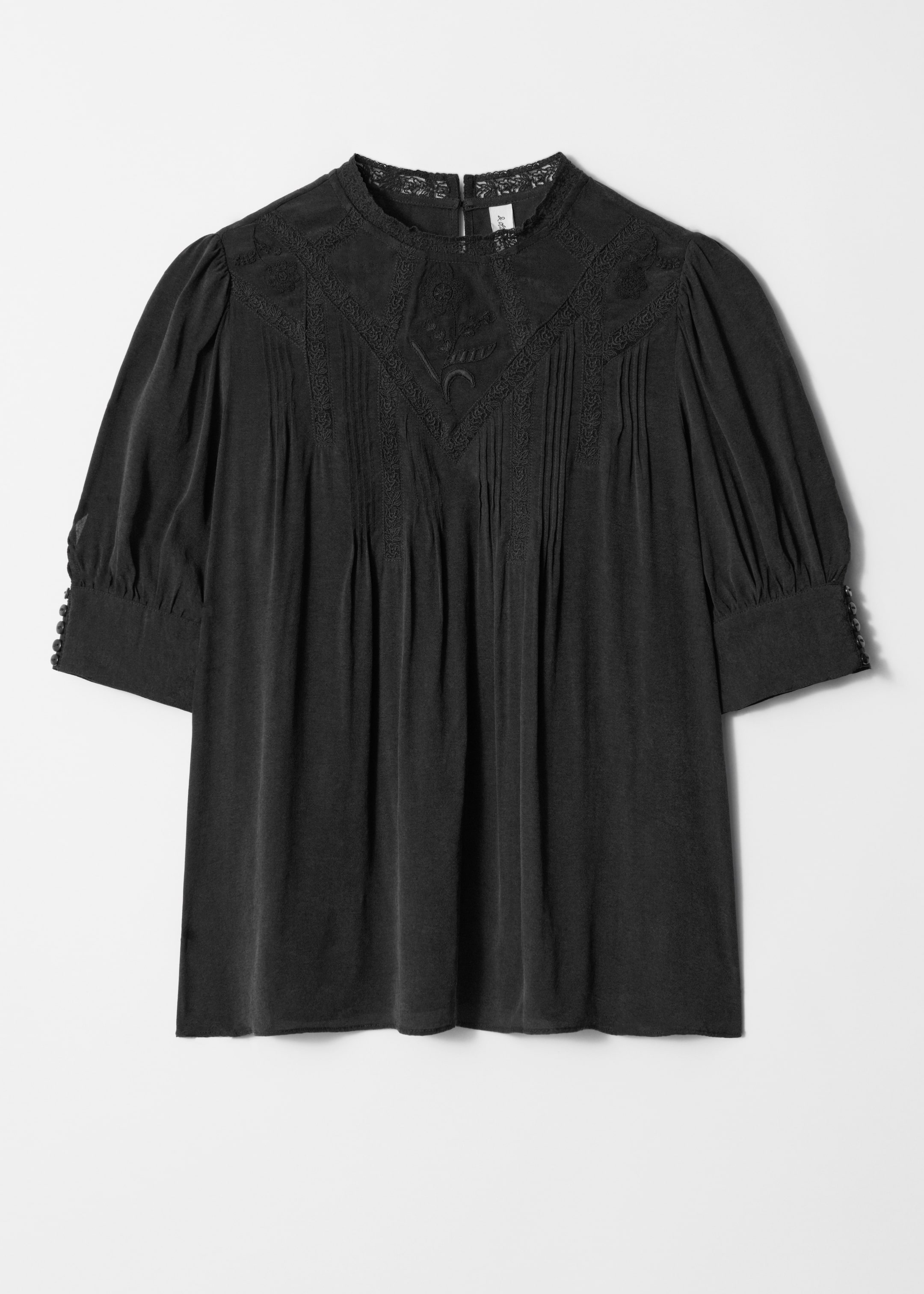 Visualizza immagine più grande: Blusa in pizzo ricamata - Nero - DONNA | H&M IT 5