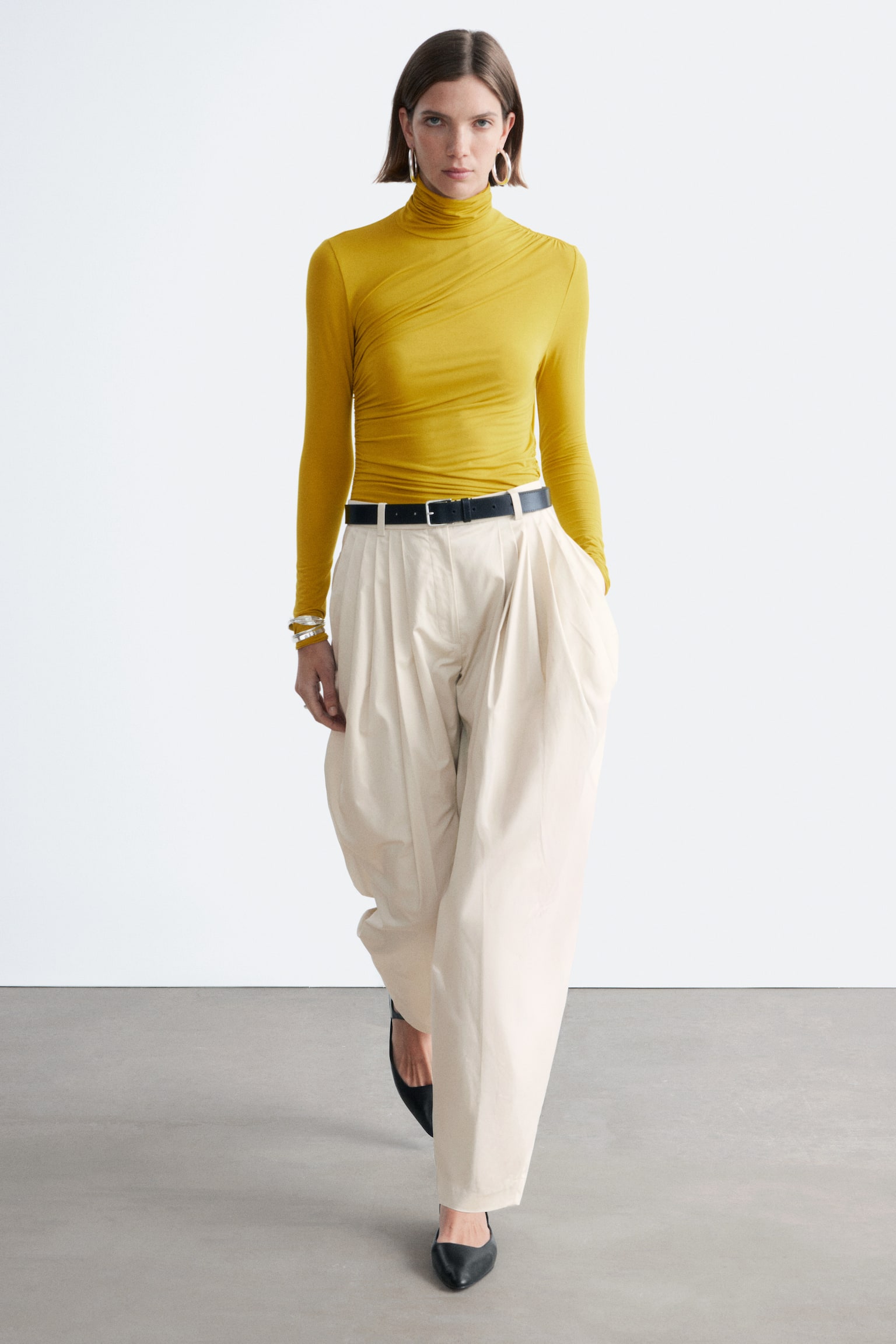 Dolcevita drappeggiato - Giallo/Blu brillante - 5