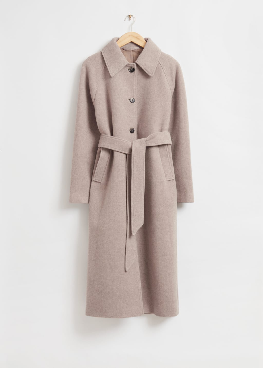 Relaxed Wool Blend Coat - Light Beige - Still Life