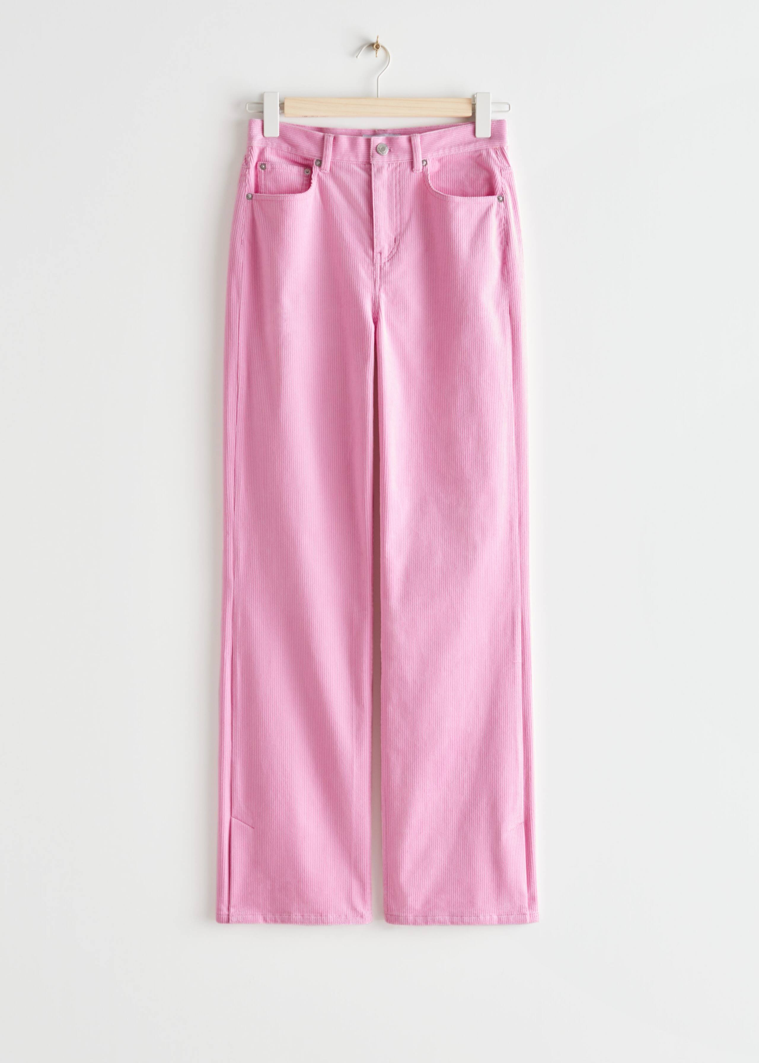 Straight Corduroy Trousers - Pink - Still Life