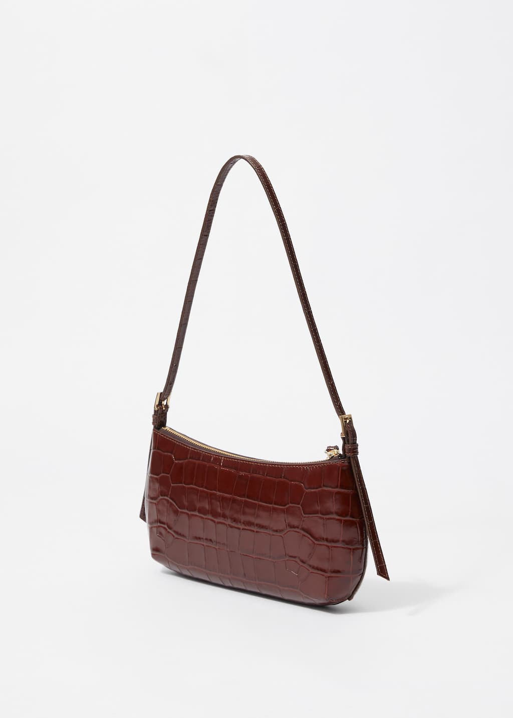Kleine Schultertasche aus Leder - Mahagoni - Stillleben