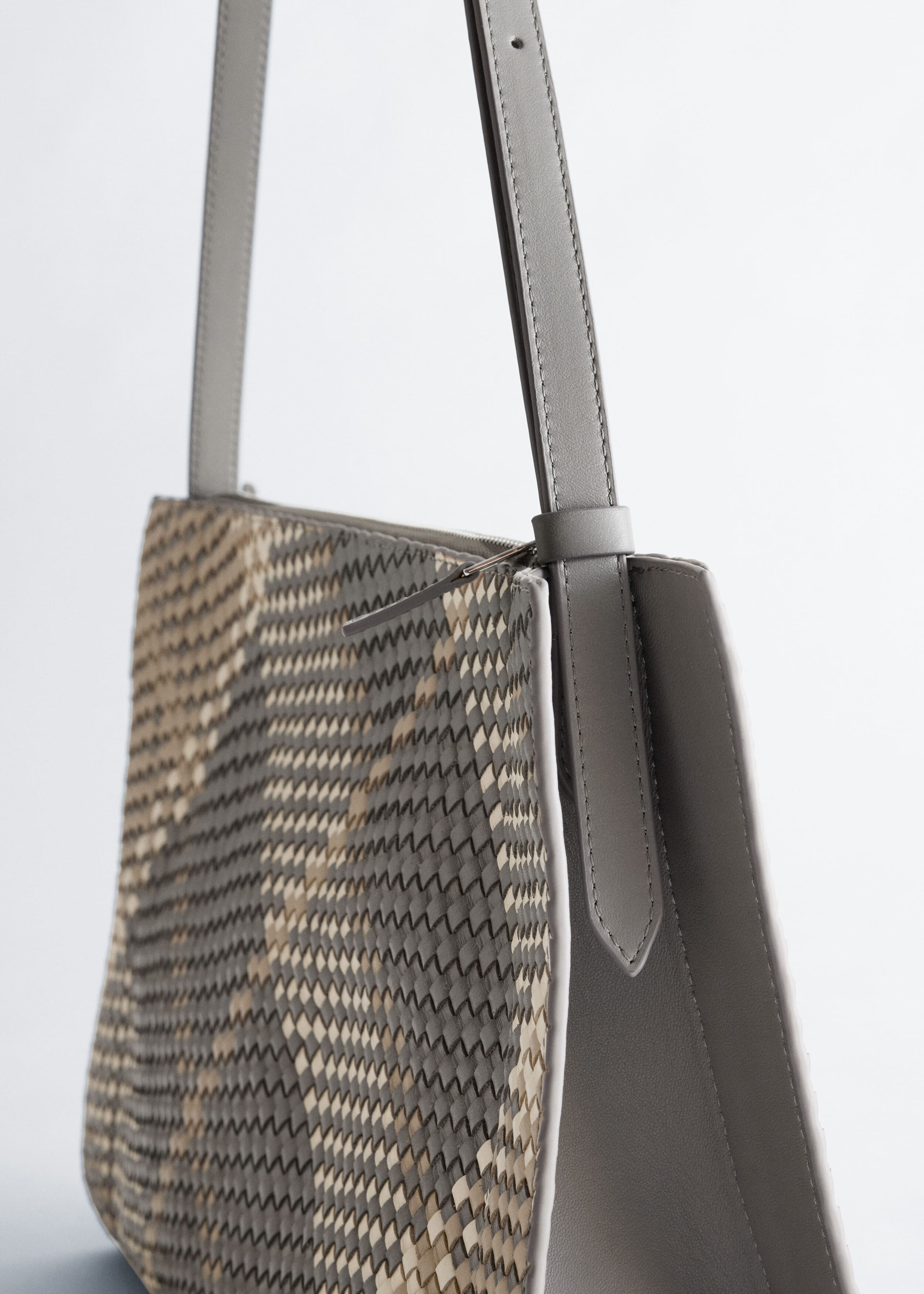Braided Leather Crossbody Bag - Brown - Still Life