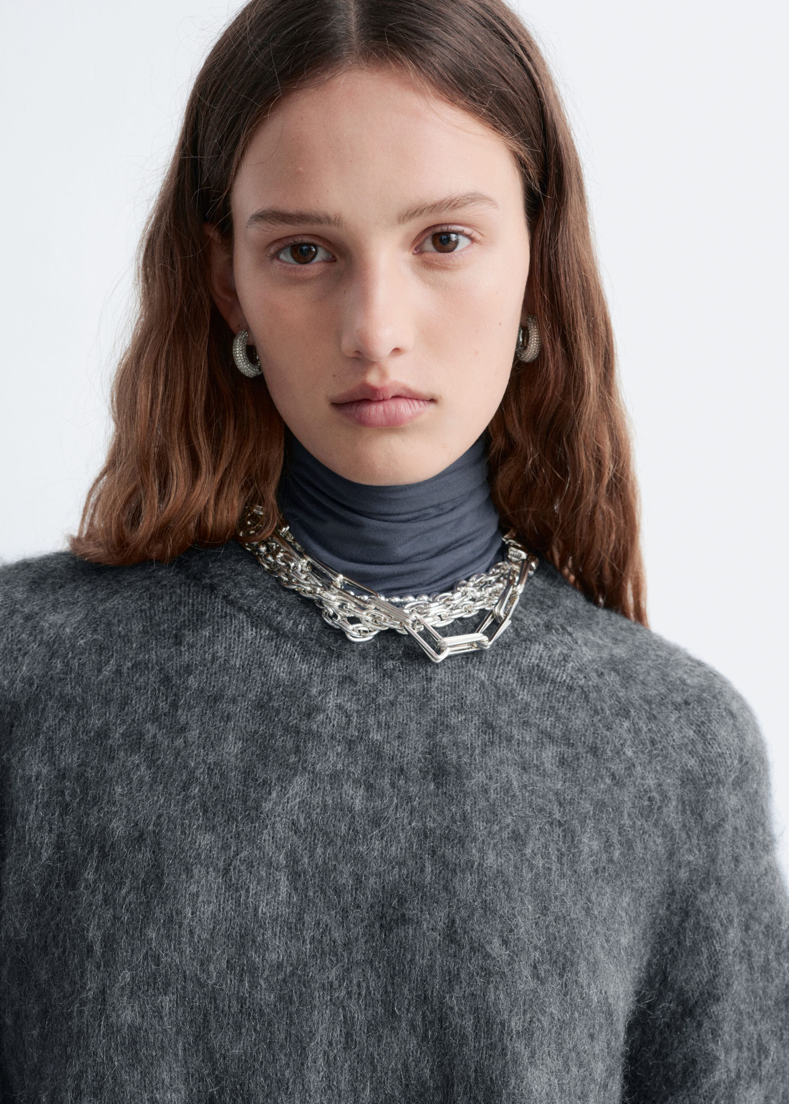 Image of Mohair-Blend Balloon-Sleeve Jumper