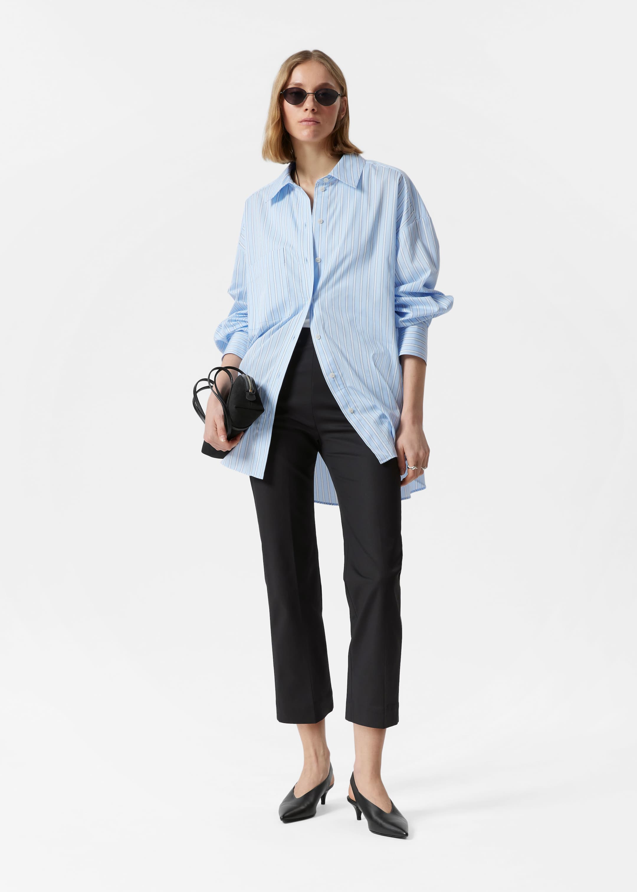 Agrandir l'image: Pantalon slim à plis marqués - Noir - FEMME | H&M CH 1