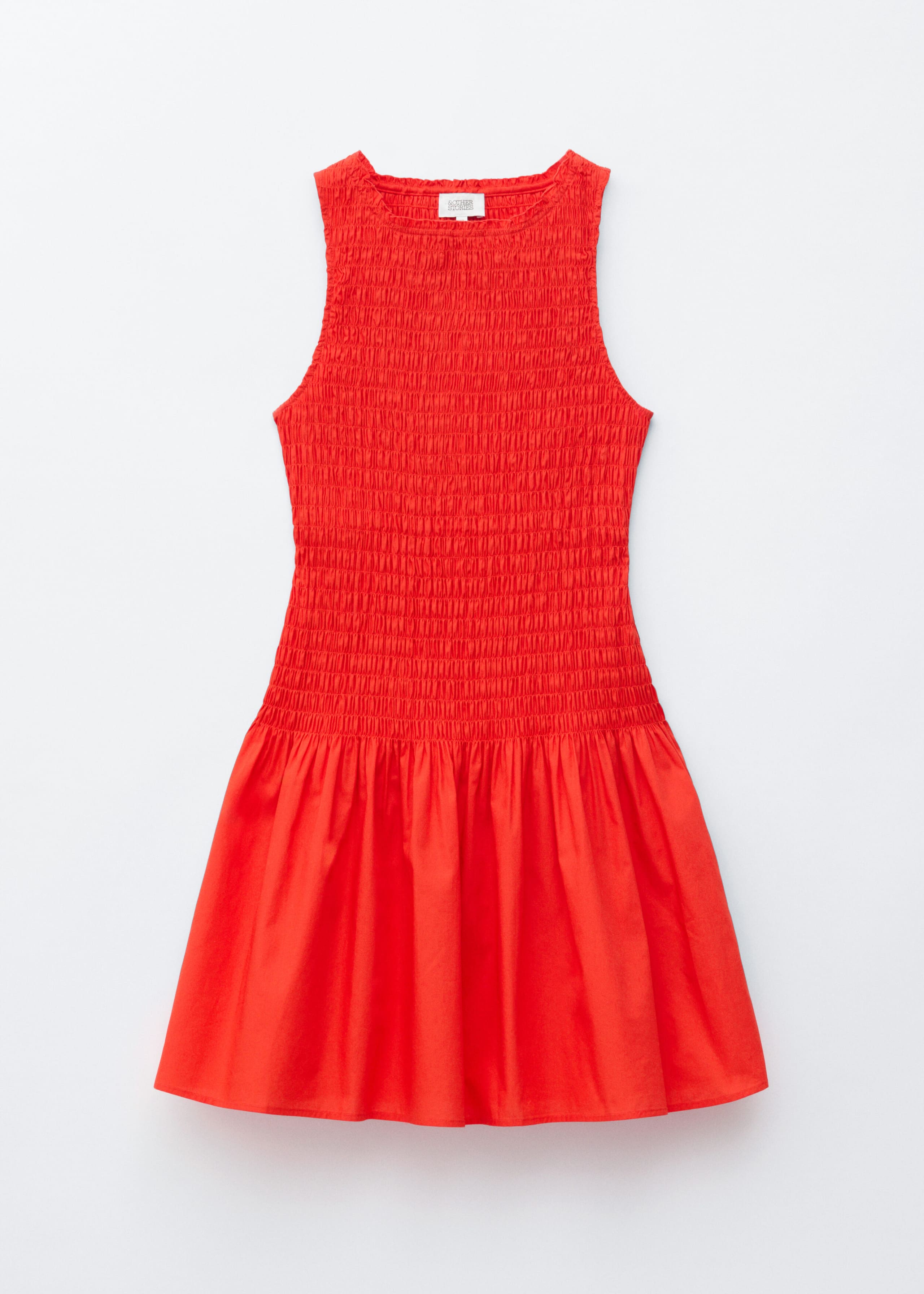 Smocked Cotton Poplin Mini Dress - Dark Brown - Still Life