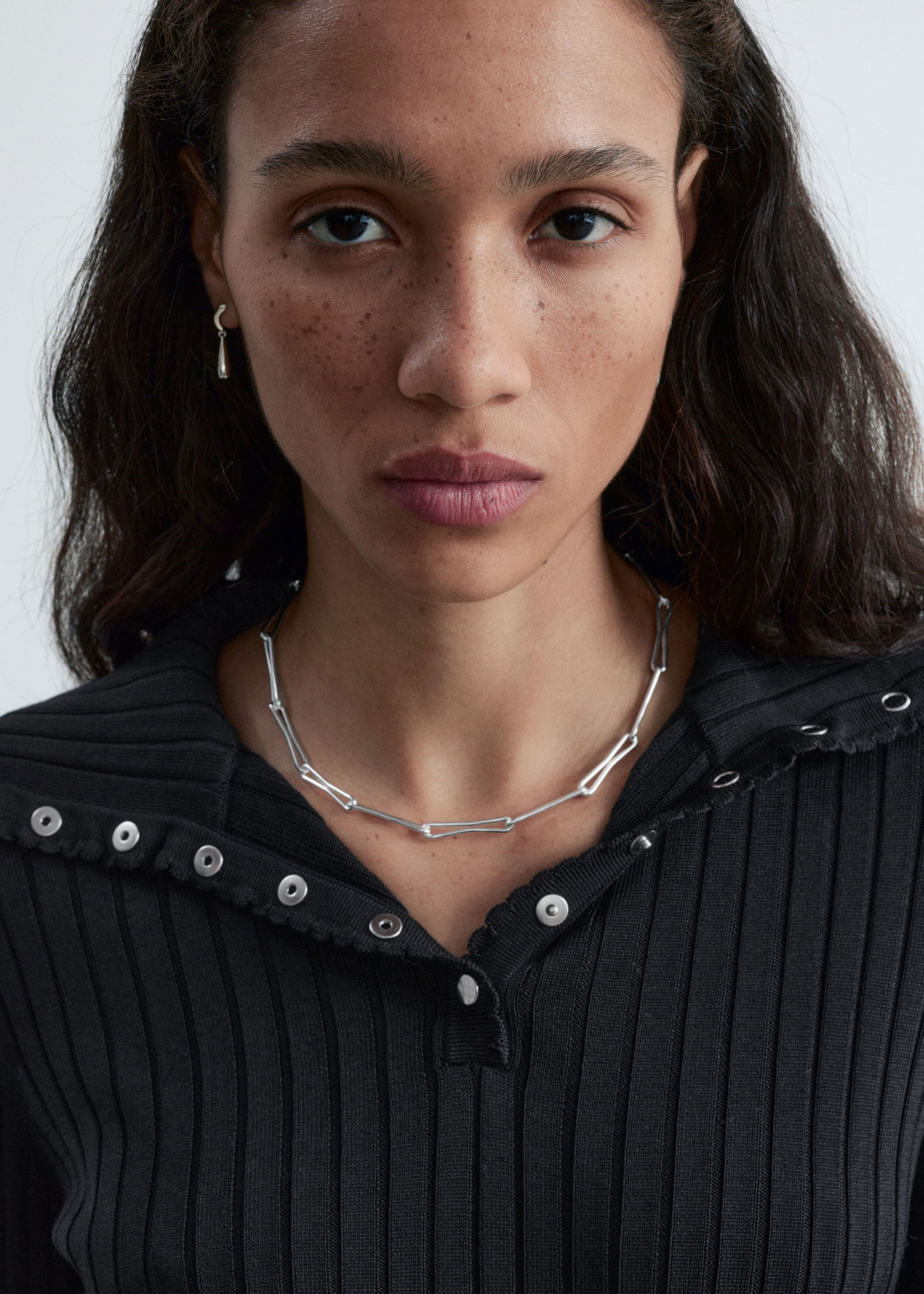 Schakelketting van gepolijst messing - Zilver - Lookbook