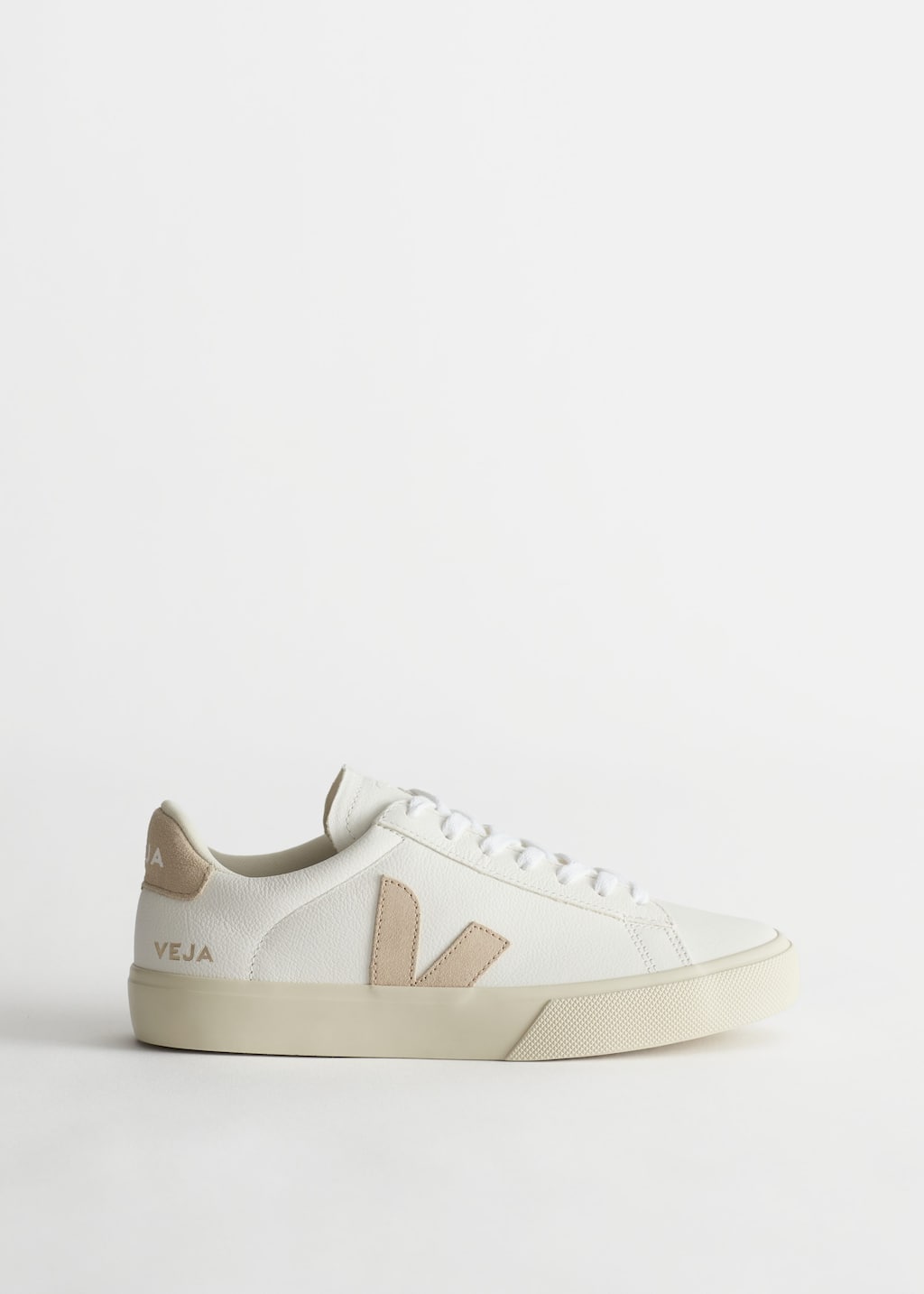 Skórzane sneakersy Veja Campo – Biały/Beżowy – Martwa natura