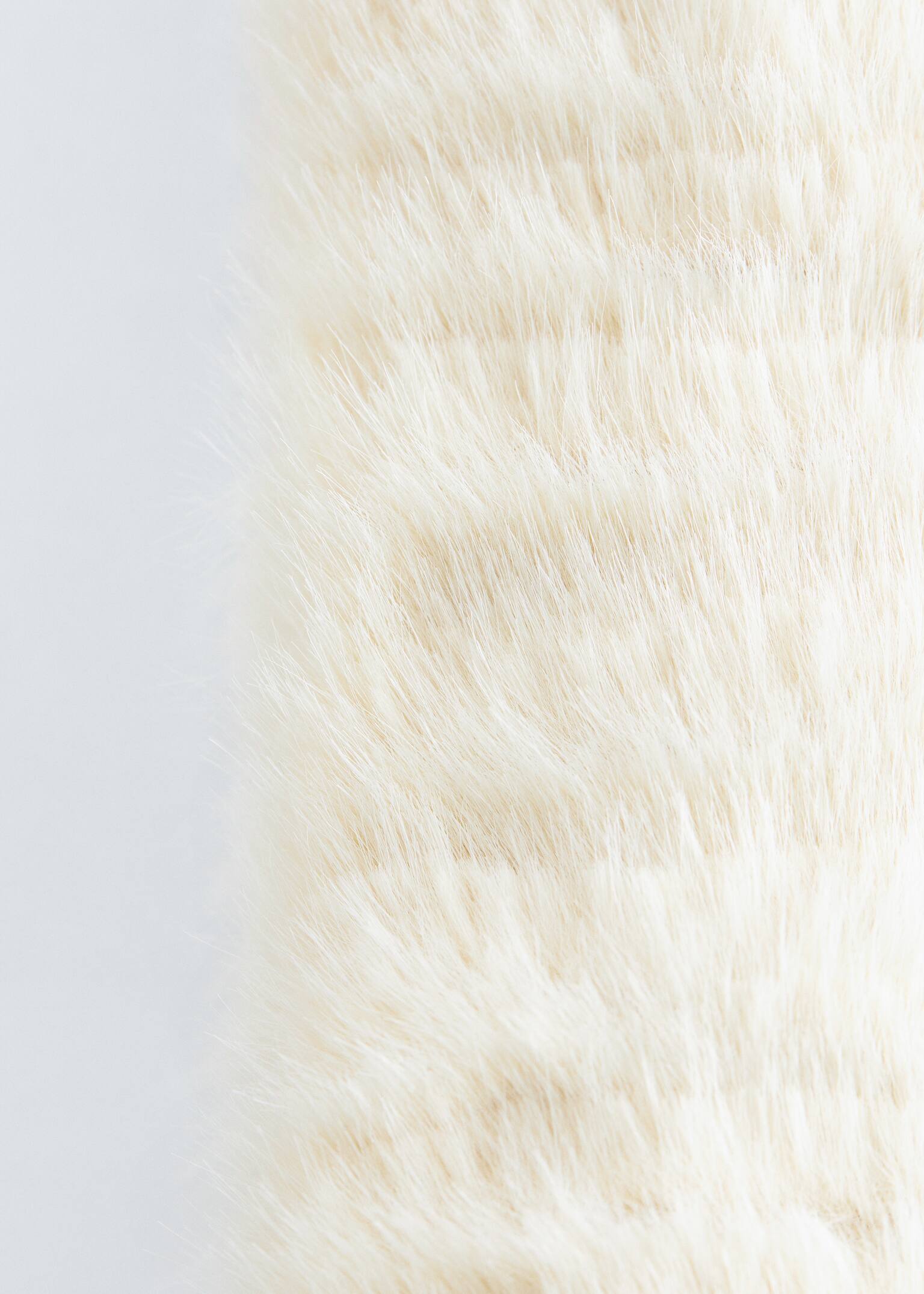 Faux Fur Headband - Cream/Brown - 4