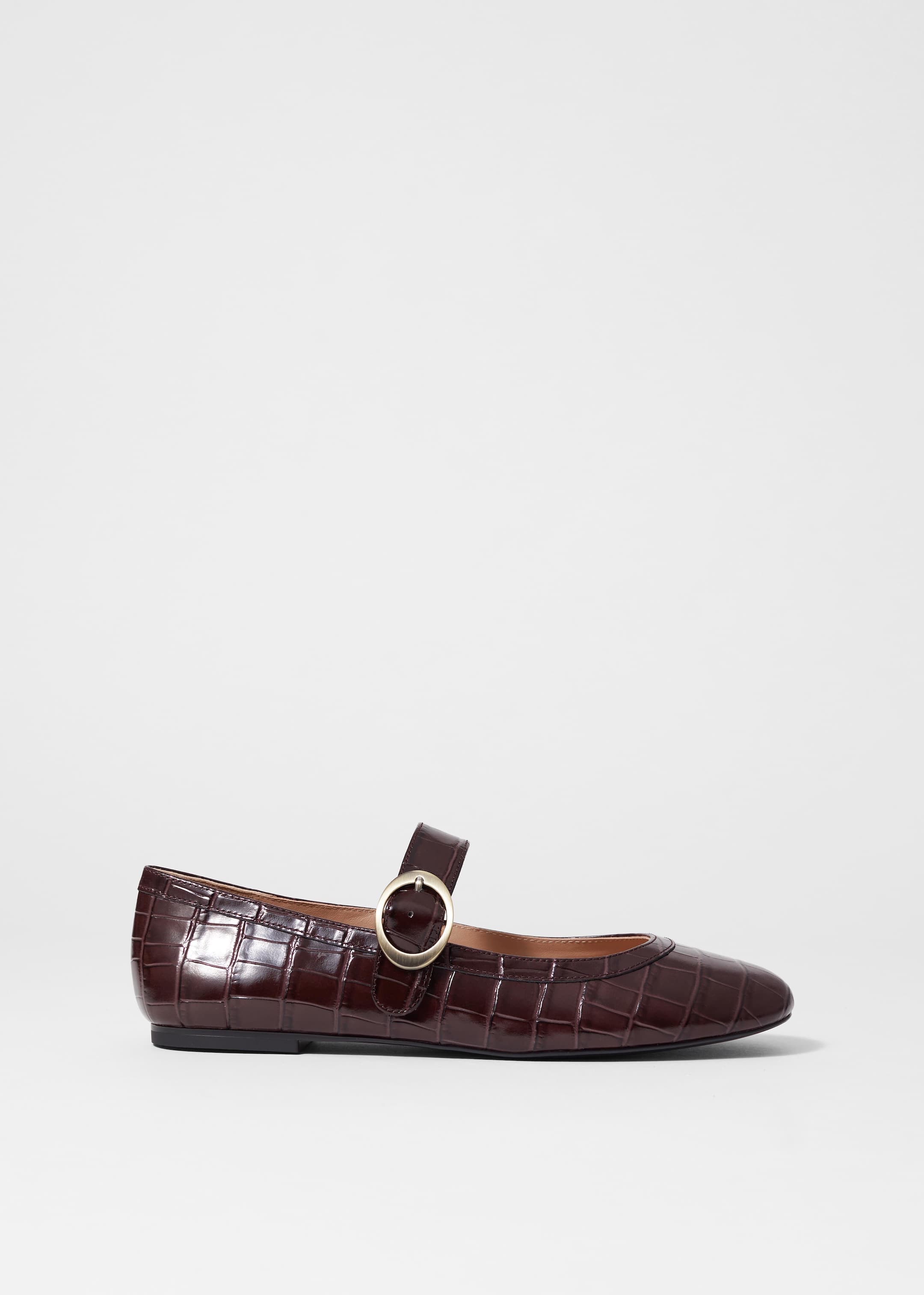 Größeres Bild ansehen: Mary-Jane-Ballerinas - Dunkelbraun/Krokodiloptik - Ladies | H&M DE 2