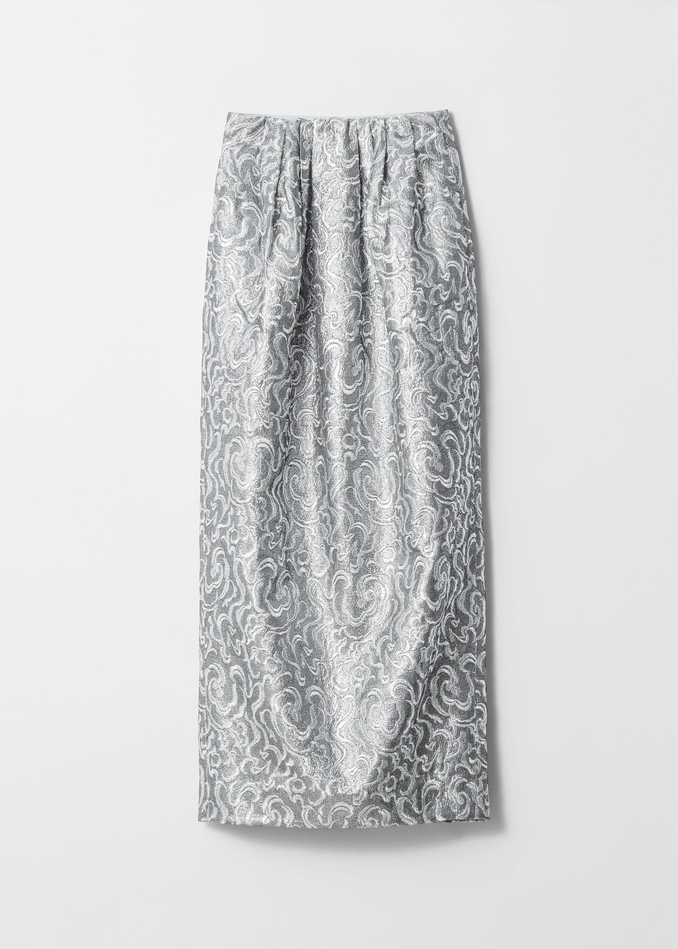 Image of Metallic Jacquard Midi Skirt