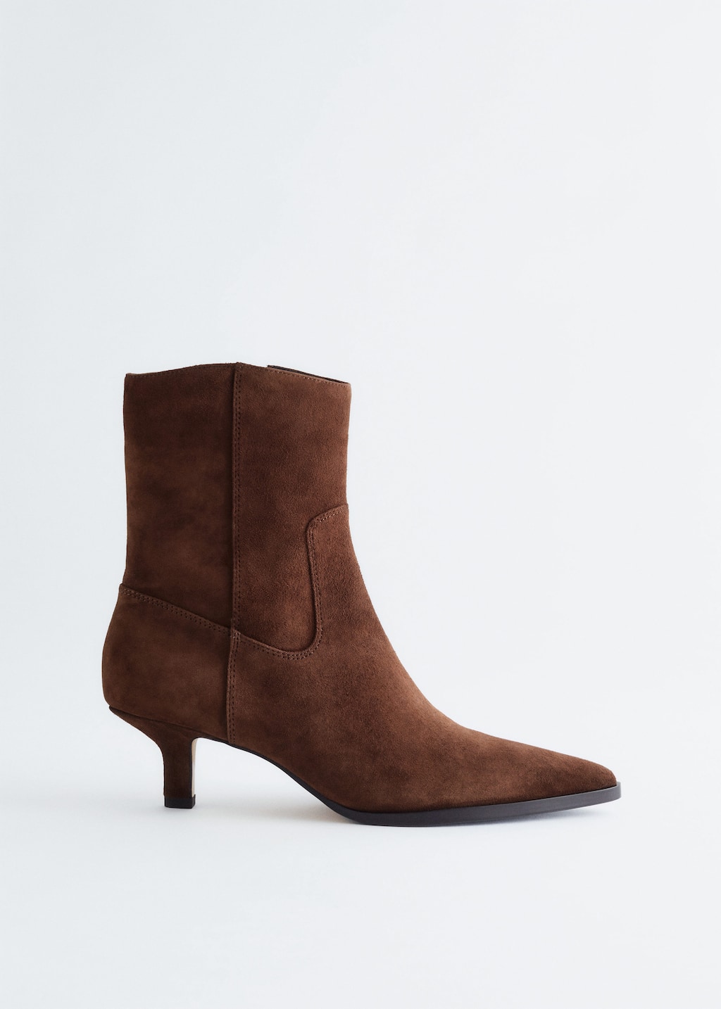 Image of Kitten Heel Suede Ankle Boots