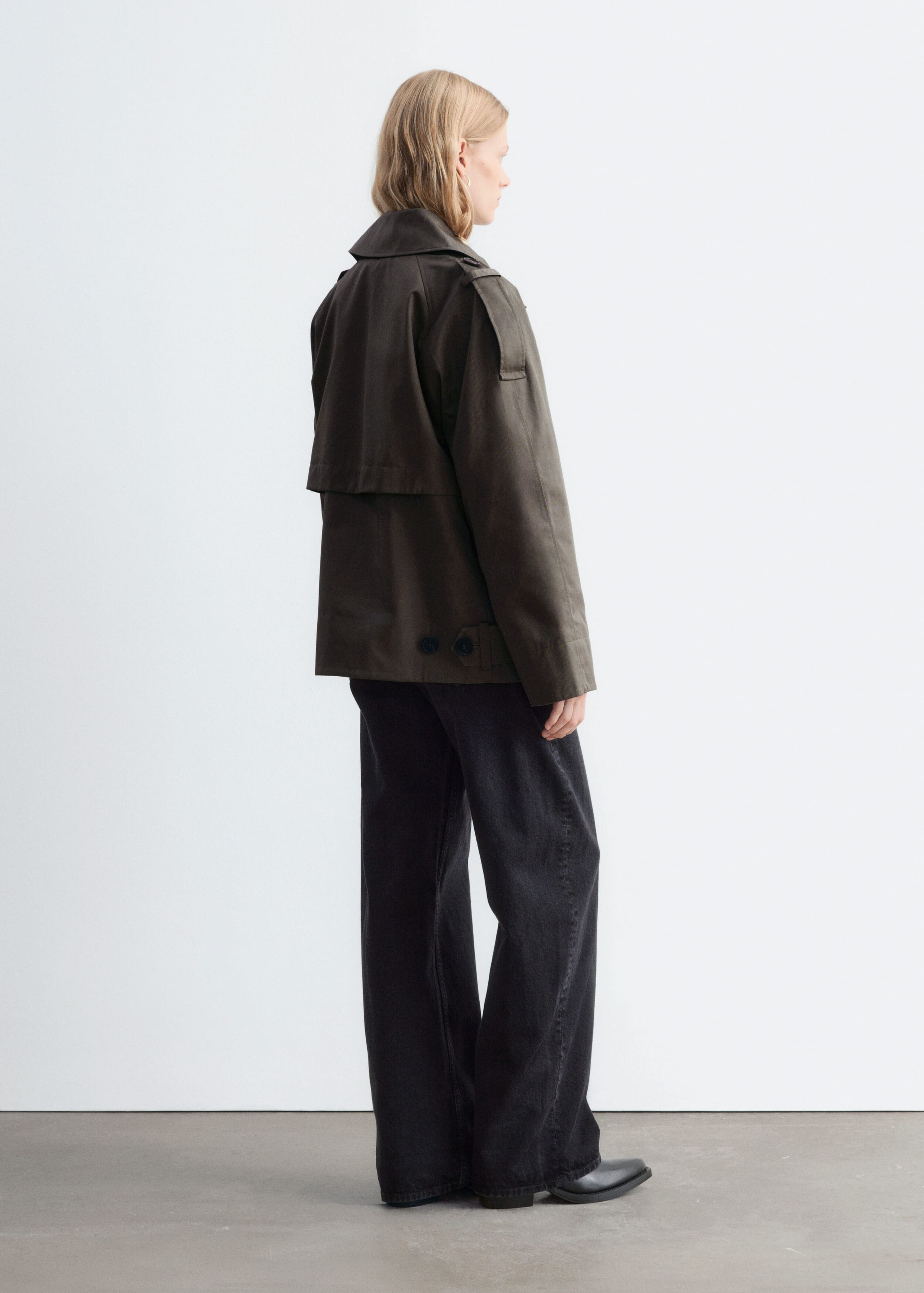 Double-Breasted Trench Jacket - Beige - Lookbook