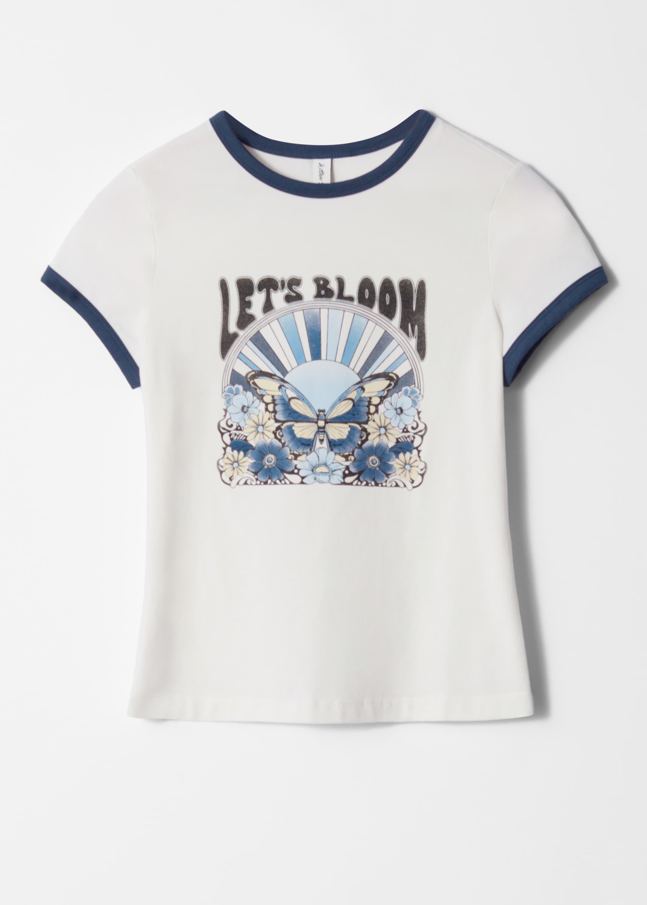 View larger image: Cap-Sleeve T-shirt - White Print - Ladies | H&M GB 5